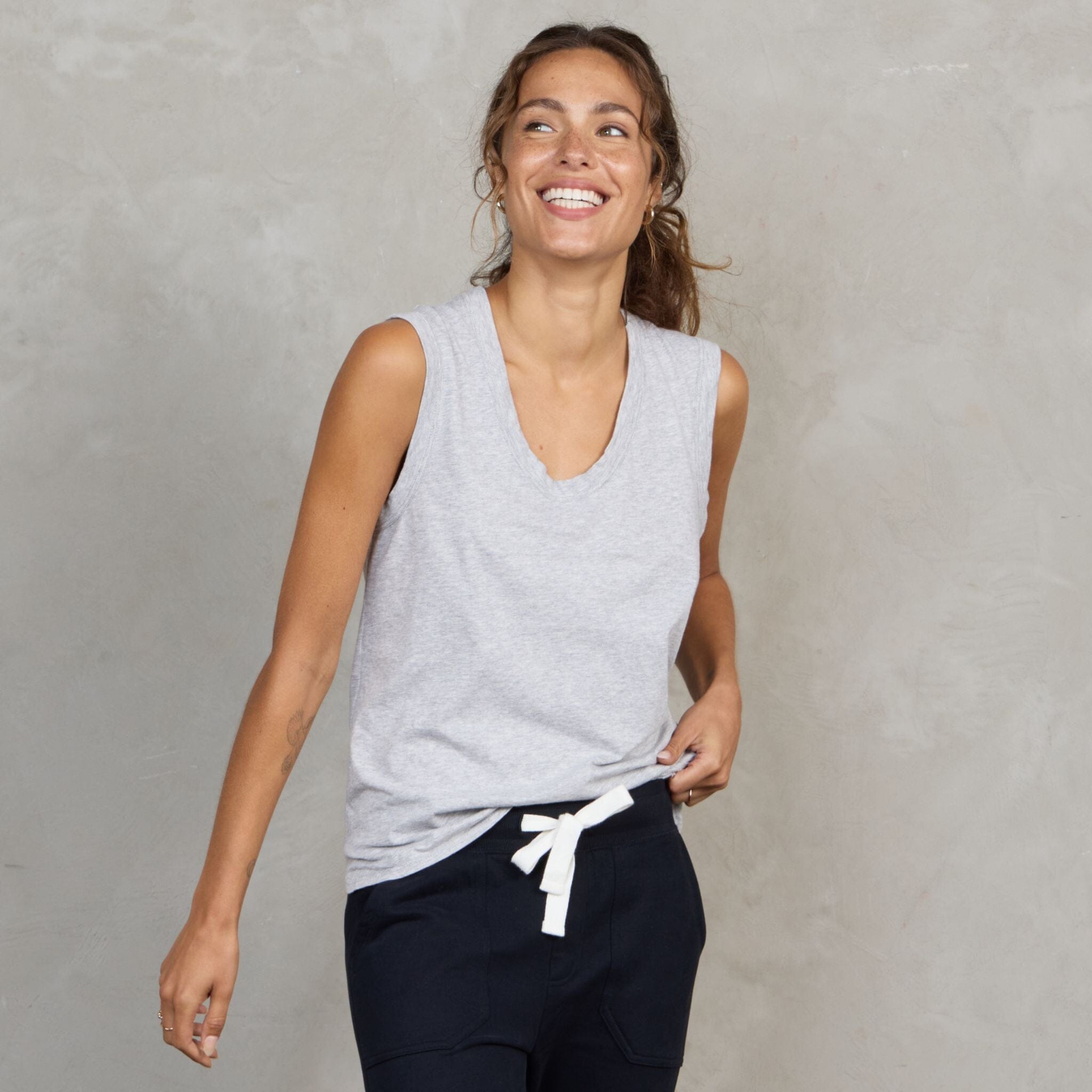 Perfecto Tank Grey Tank Organic Crew