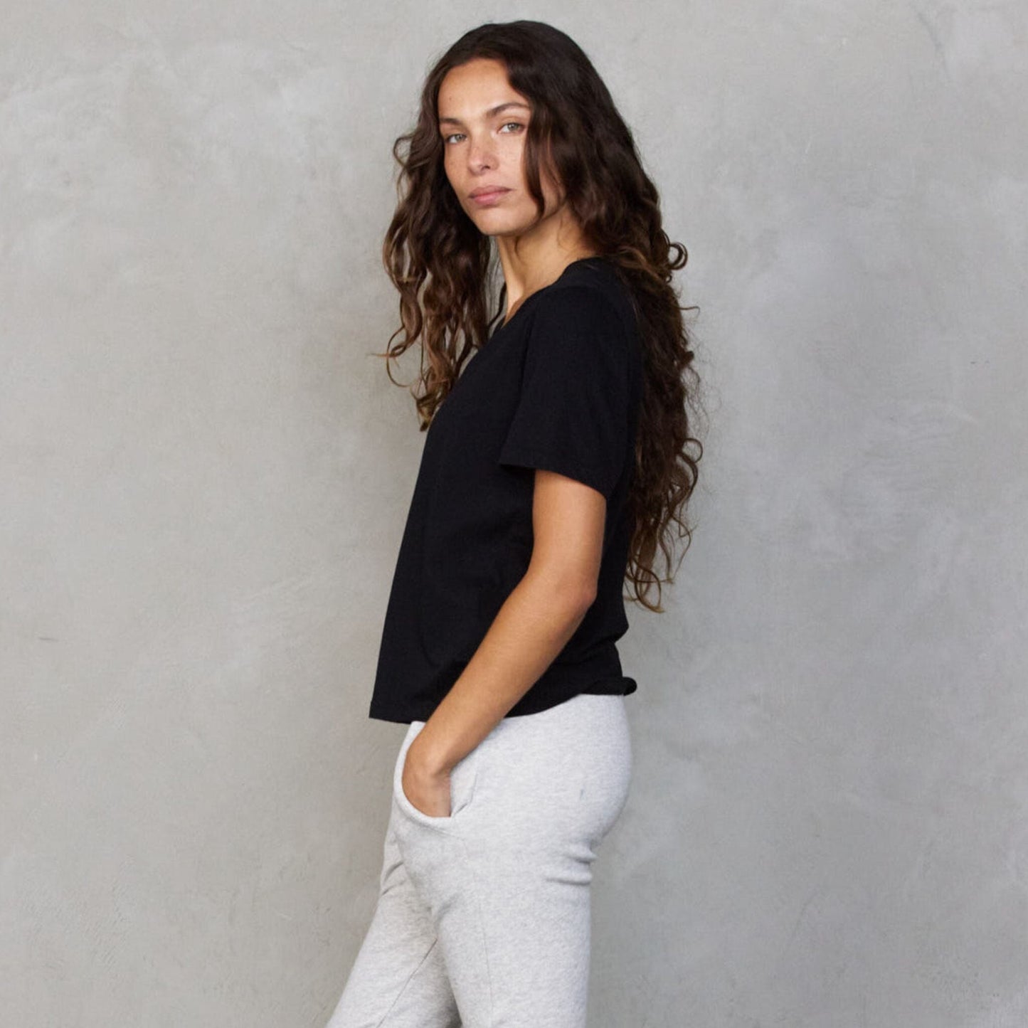 Vie Tee Black Tee Shirt Organic Crew