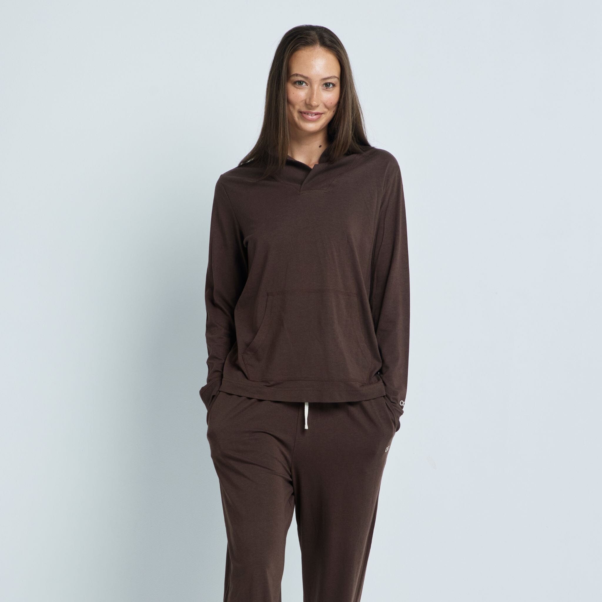 Alexi Bamboo & Organic Cotton Travel Suit Chocolate (2-Piece Ensemble) Lounge Suit Organic Crew