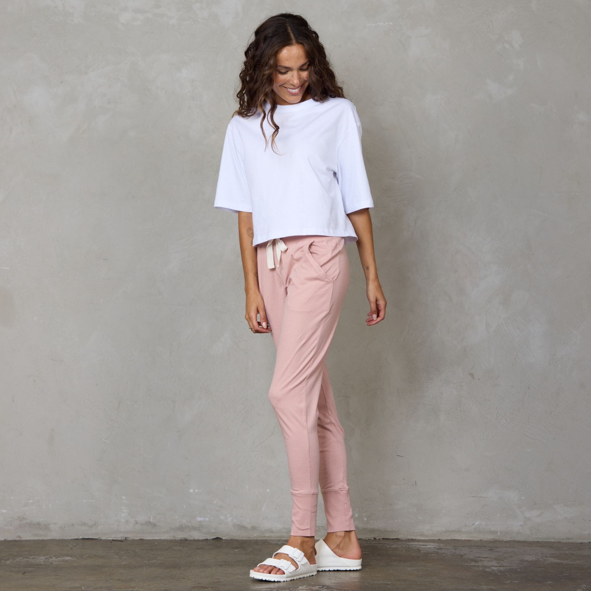 Lounge Pant Organic Cotton Dusty Pink pants Organic Crew