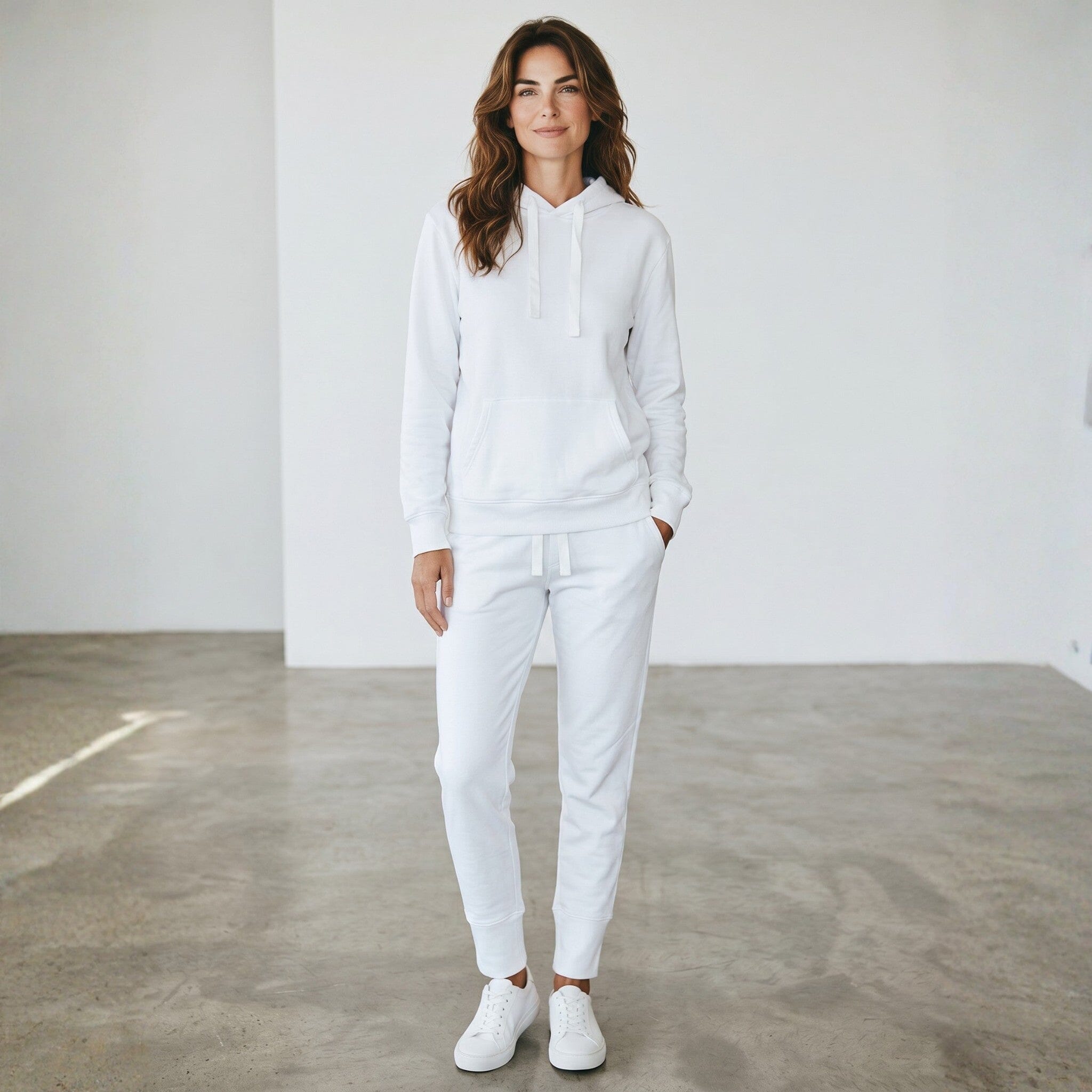 Slouchy Organic Cotton Hoodie White Sweater Organic Crew