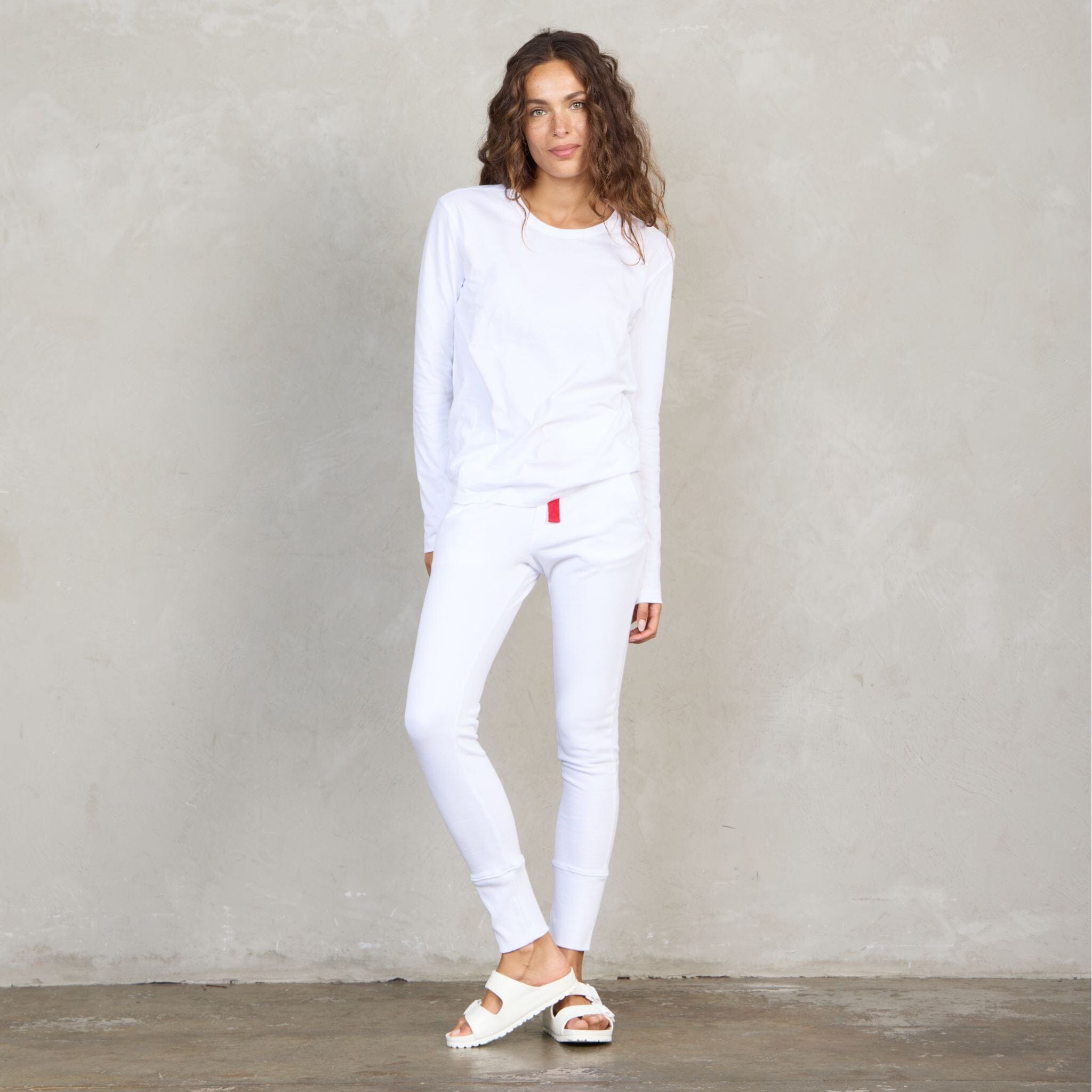 Lily Organic Cotton Long Sleeve Tee White l/s tee Organic Crew
