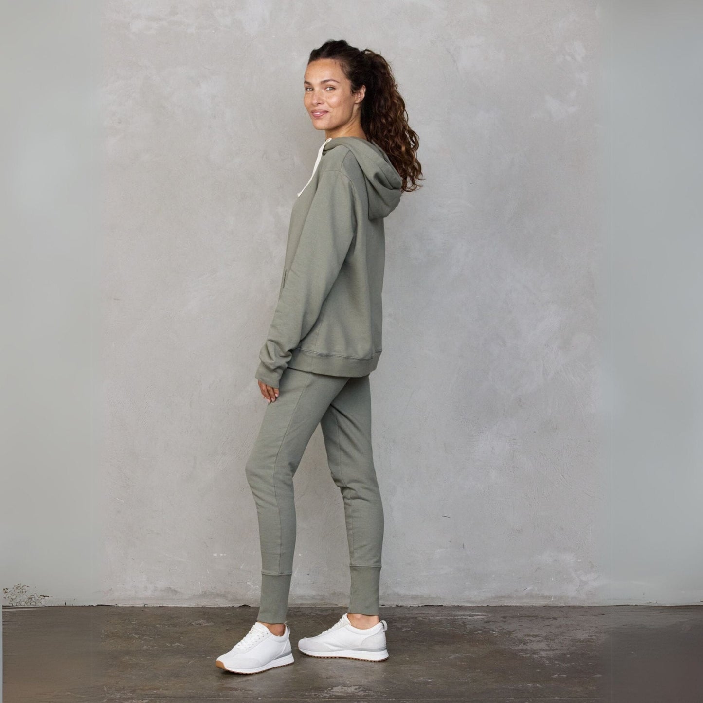 Hoodie Khaki Sweater Organic Crew