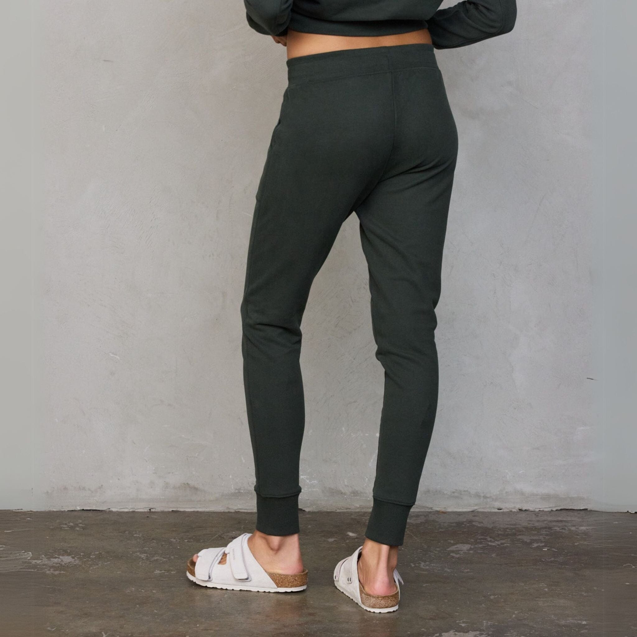Chloe Lux Jogger Deep Khaki pants Organic Crew
