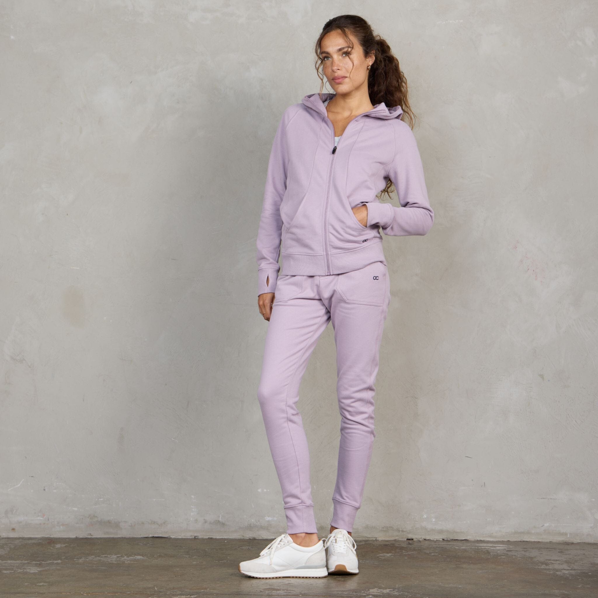Chloe Organic Cotton Lux Touch Jogger Dusty Rose pants Organic Crew