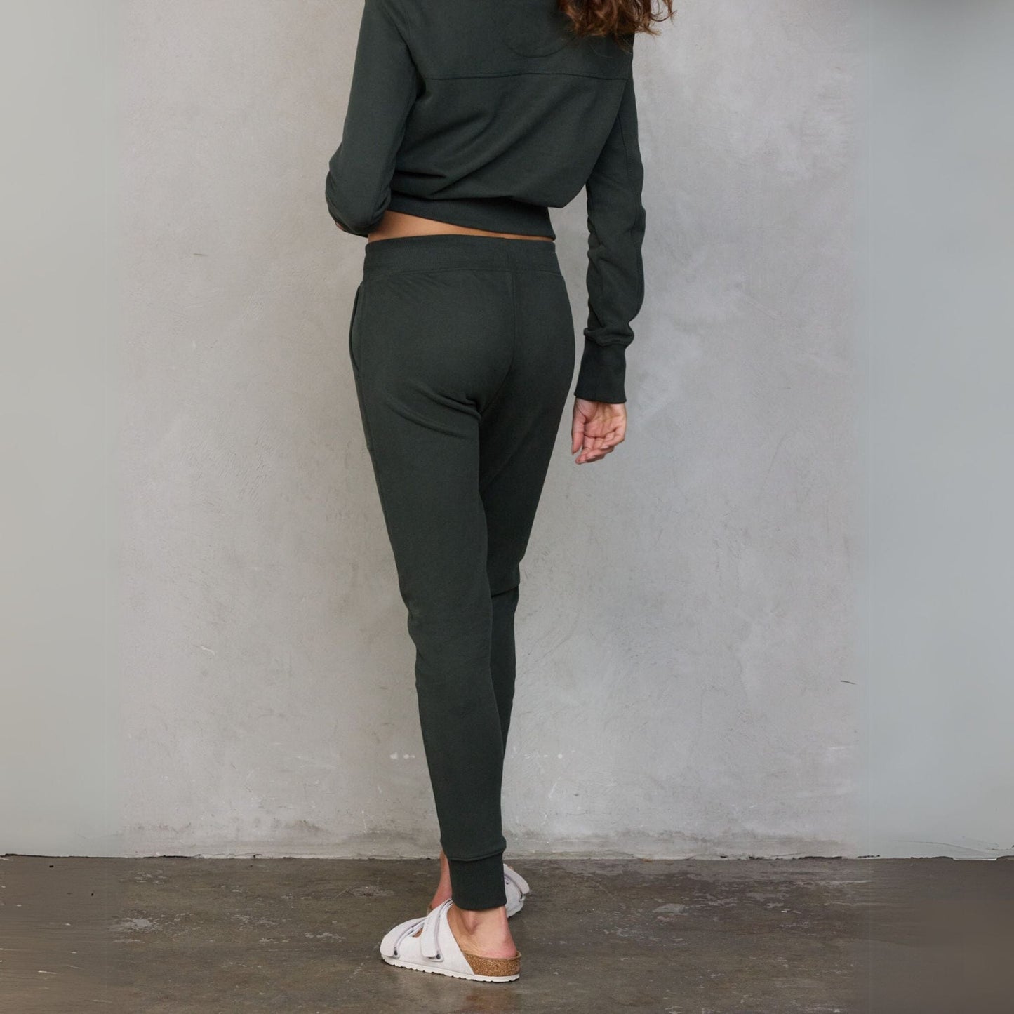 Chloe Lux Jogger Deep Khaki pants Organic Crew