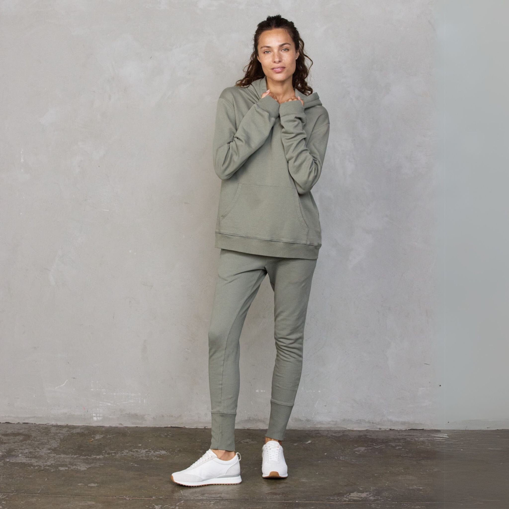 Hoodie Khaki Sweater Organic Crew