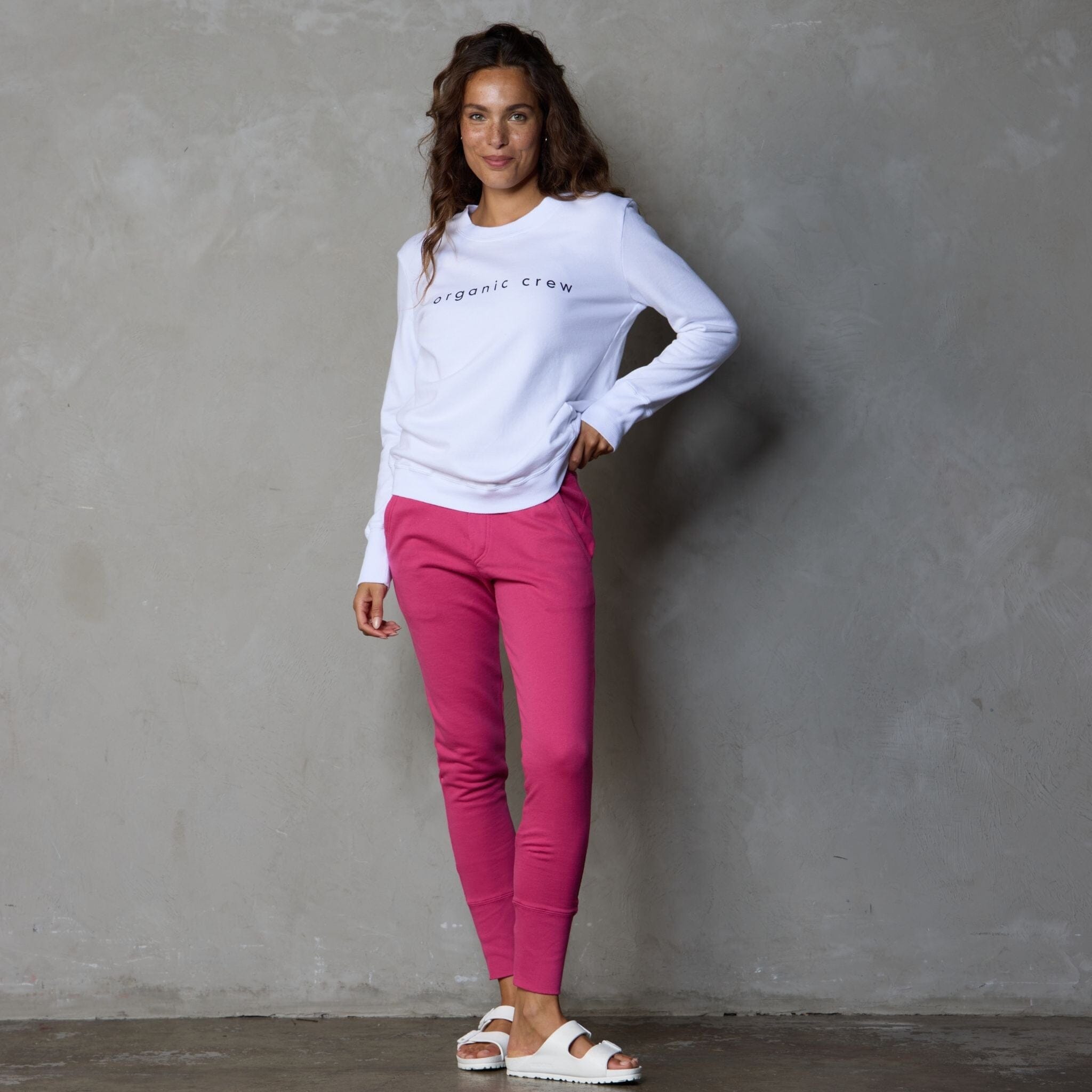 Boyfriend Organic Cotton Sweater Logo White Sweater Organic Crew
