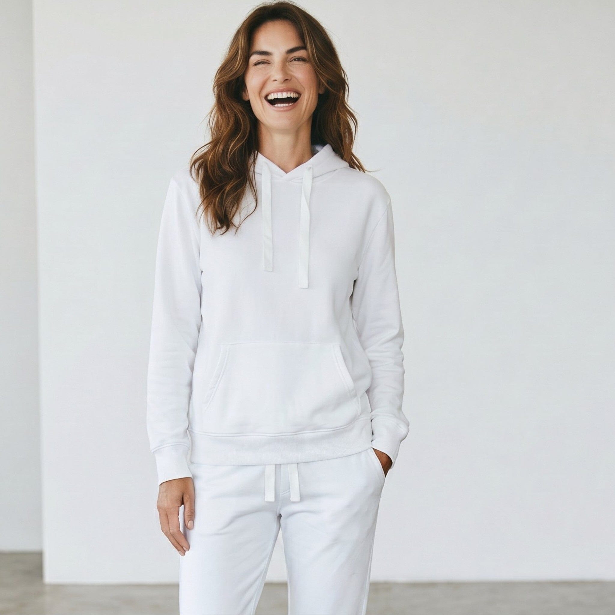 Slouchy Organic Cotton Hoodie White Sweater Organic Crew