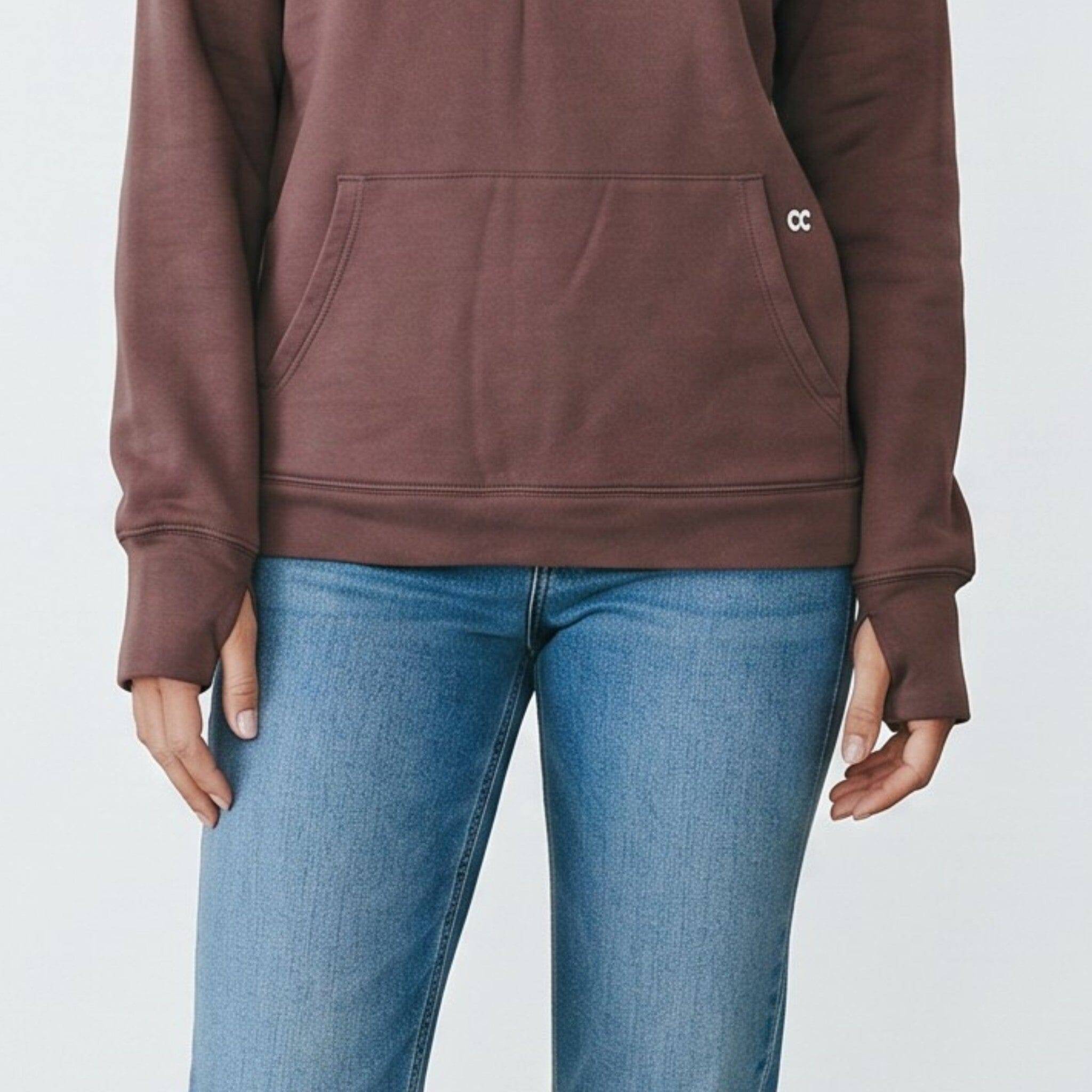 Fleece Slouchy Organic Cotton Hoodie Chocolate Sweater Organic Crew