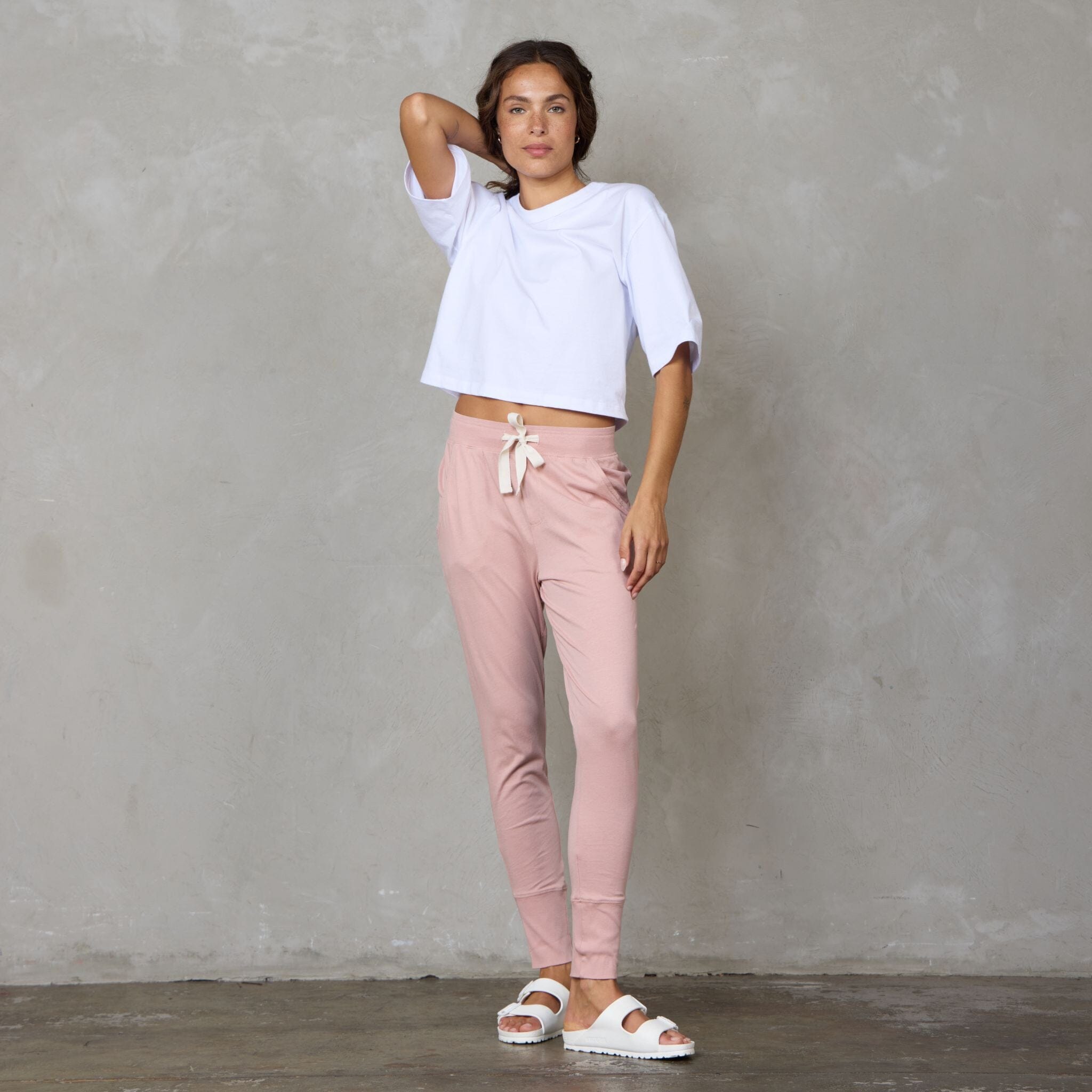 Lounge Pant Organic Cotton Dusty Pink pants Organic Crew