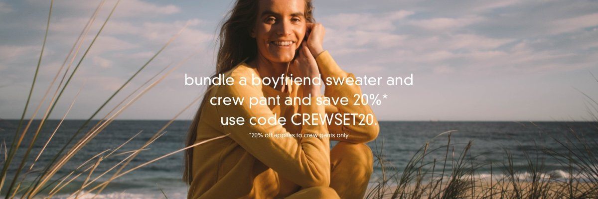 crew pant + boyfriend sweater set