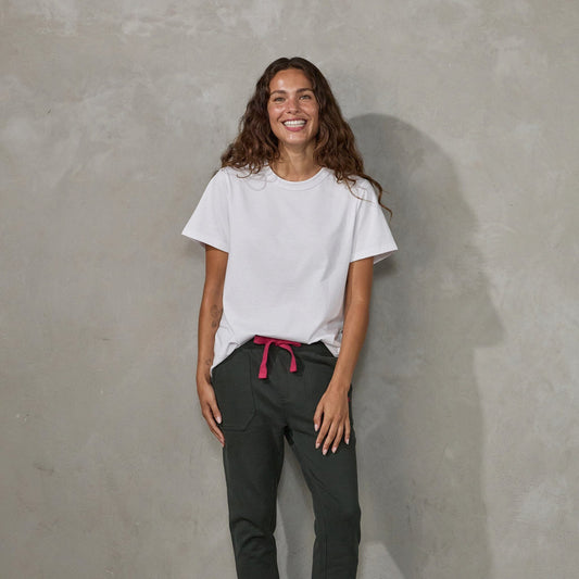 Boyfriend Tee White Tee Shirt Organic Crew