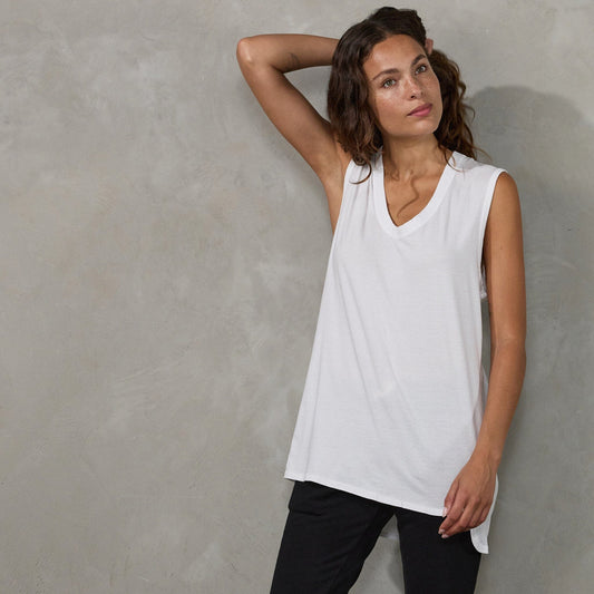 Perfecto Tank White Tank Organic Crew 