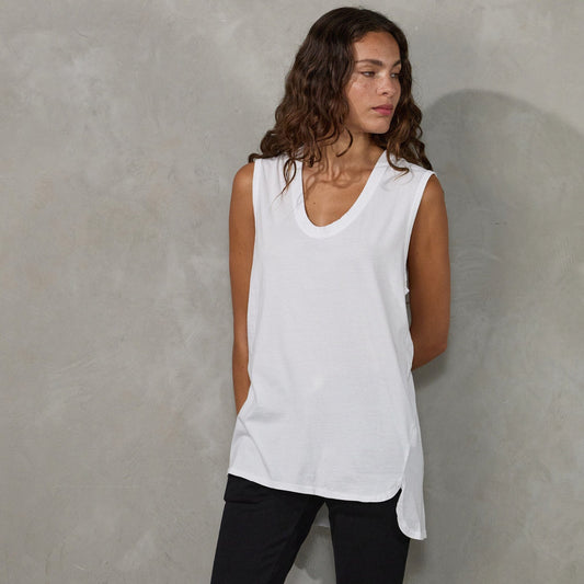 Perfecto Tank White Tank Organic Crew 