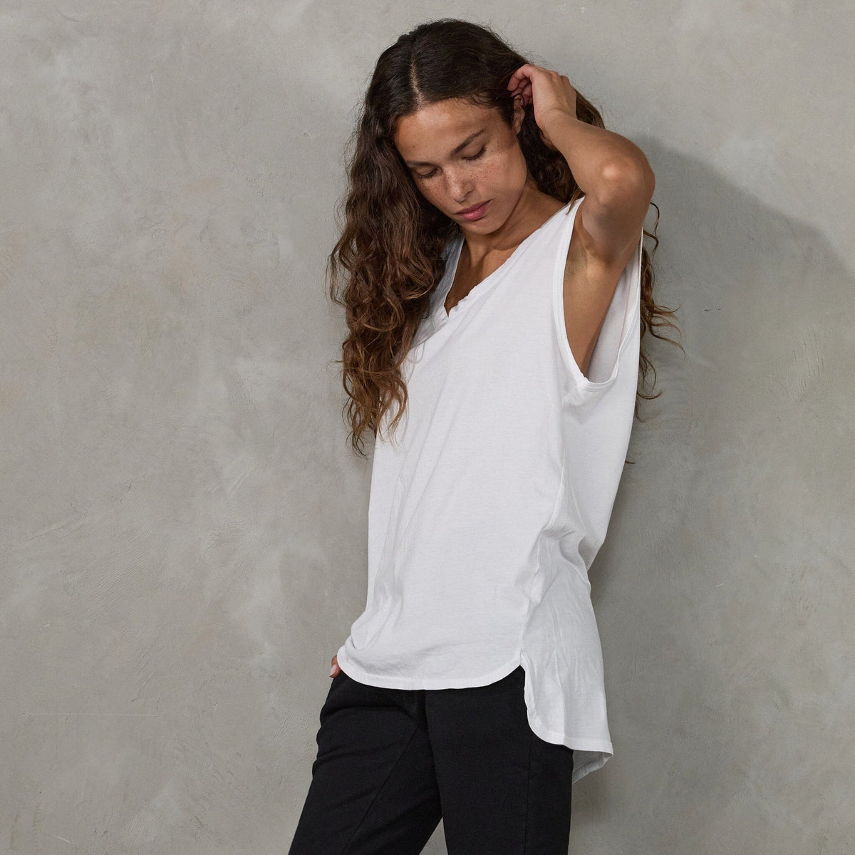 Perfecto Tank White Tank Organic Crew 