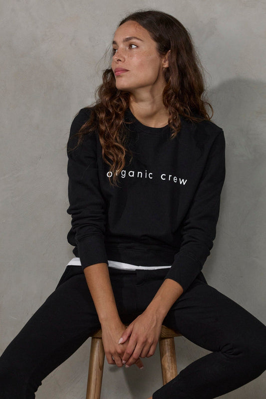 Boyfriend Sweater Black OC Sweater Organic Crew 