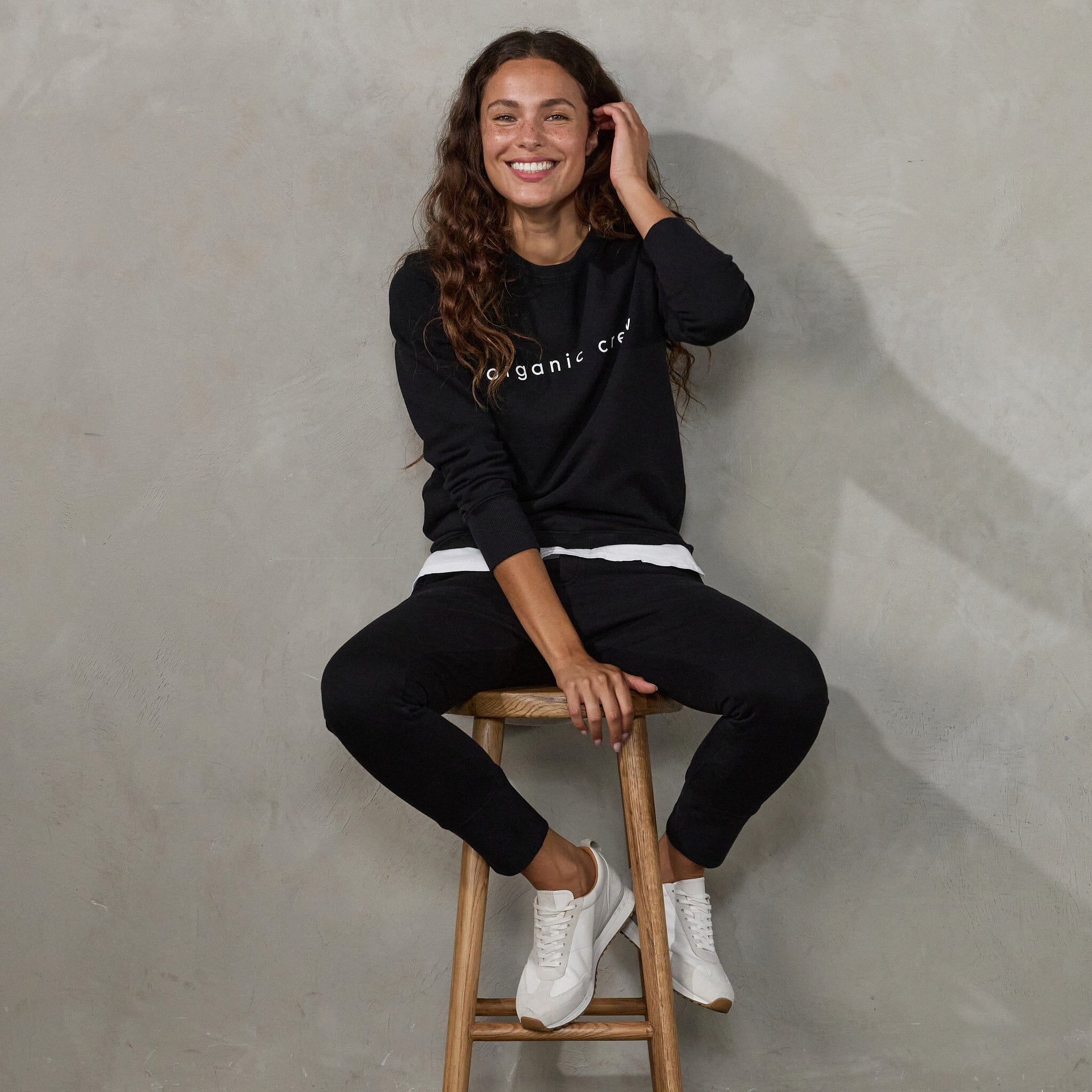 Boyfriend Sweater Black OC Sweater Organic Crew 
