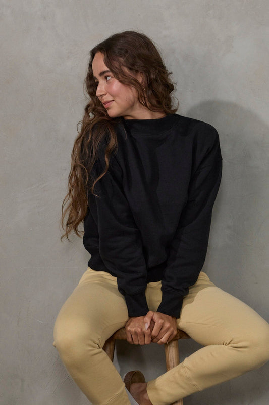 Easy Sweat Brushed Fleece Sweater Organic Crew 