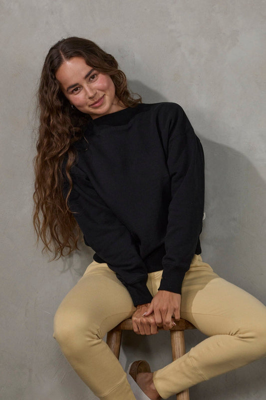 Easy Sweat Brushed Fleece Sweater Organic Crew 