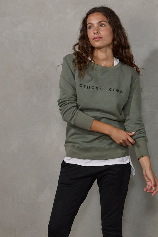 Boyfriend Sweater Khaki OC Sweater Organic Crew 