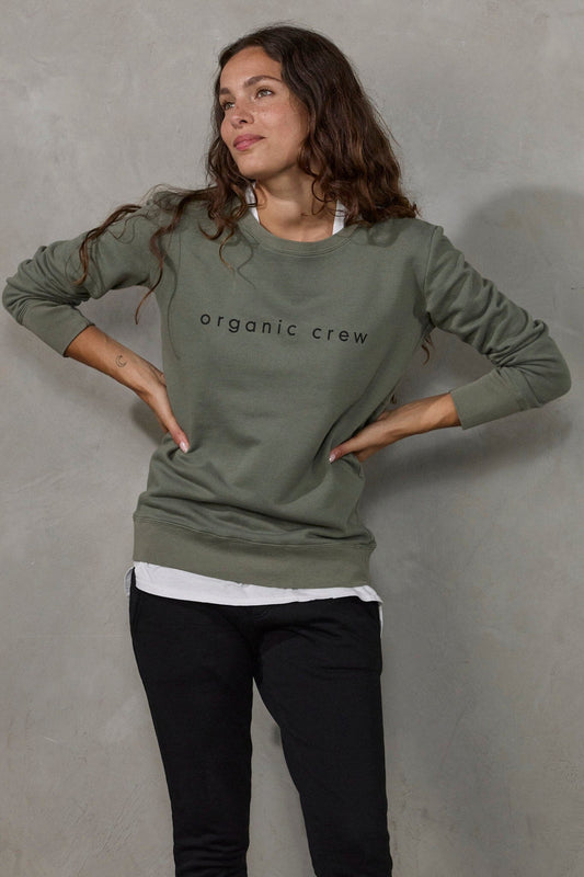 Boyfriend Sweater Khaki OC Sweater Organic Crew 