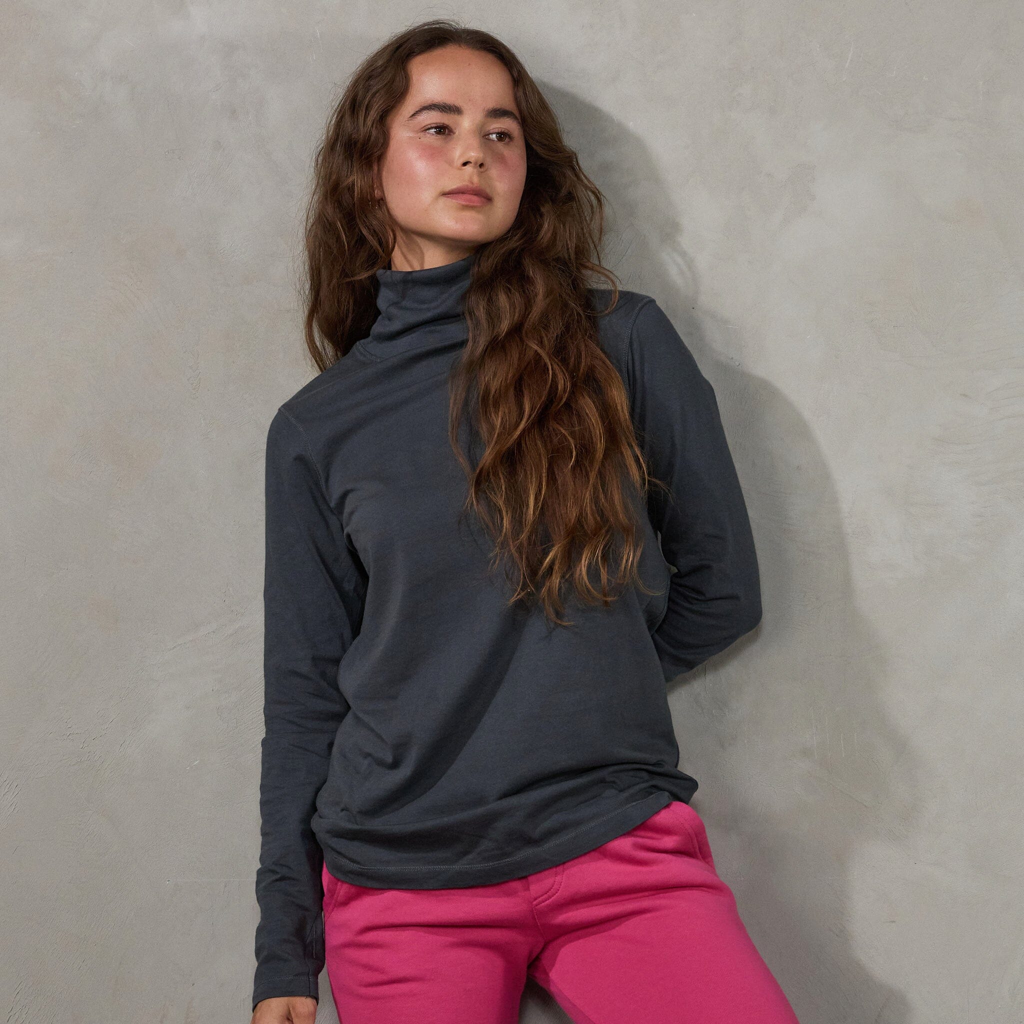 Luna Skivvy Charcoal skivvy Organic Crew 