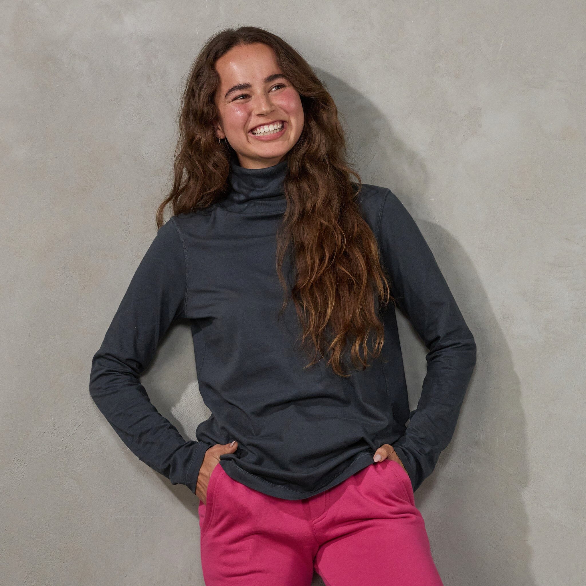 Luna Skivvy Charcoal skivvy Organic Crew 