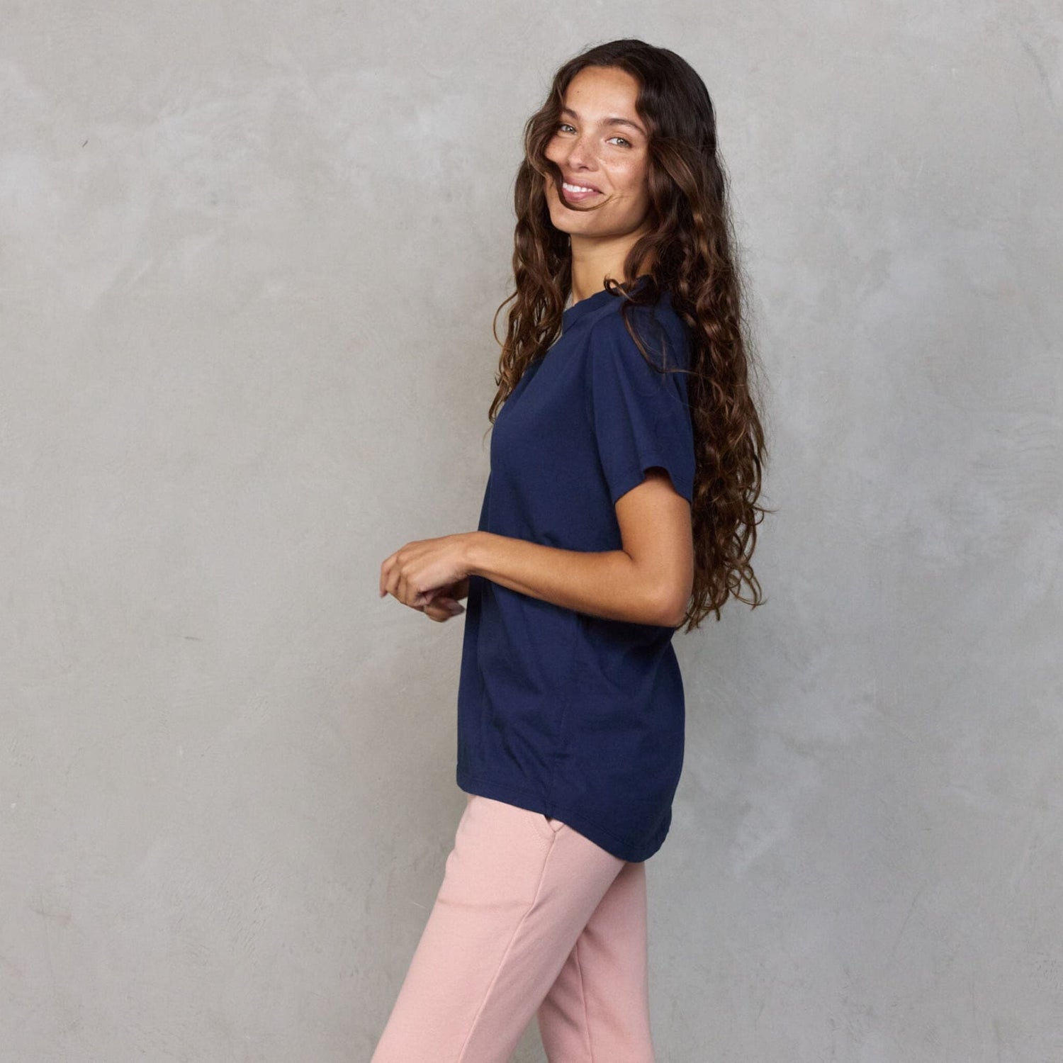 Boyfriend Tee Navy Tee Shirt Organic Crew 