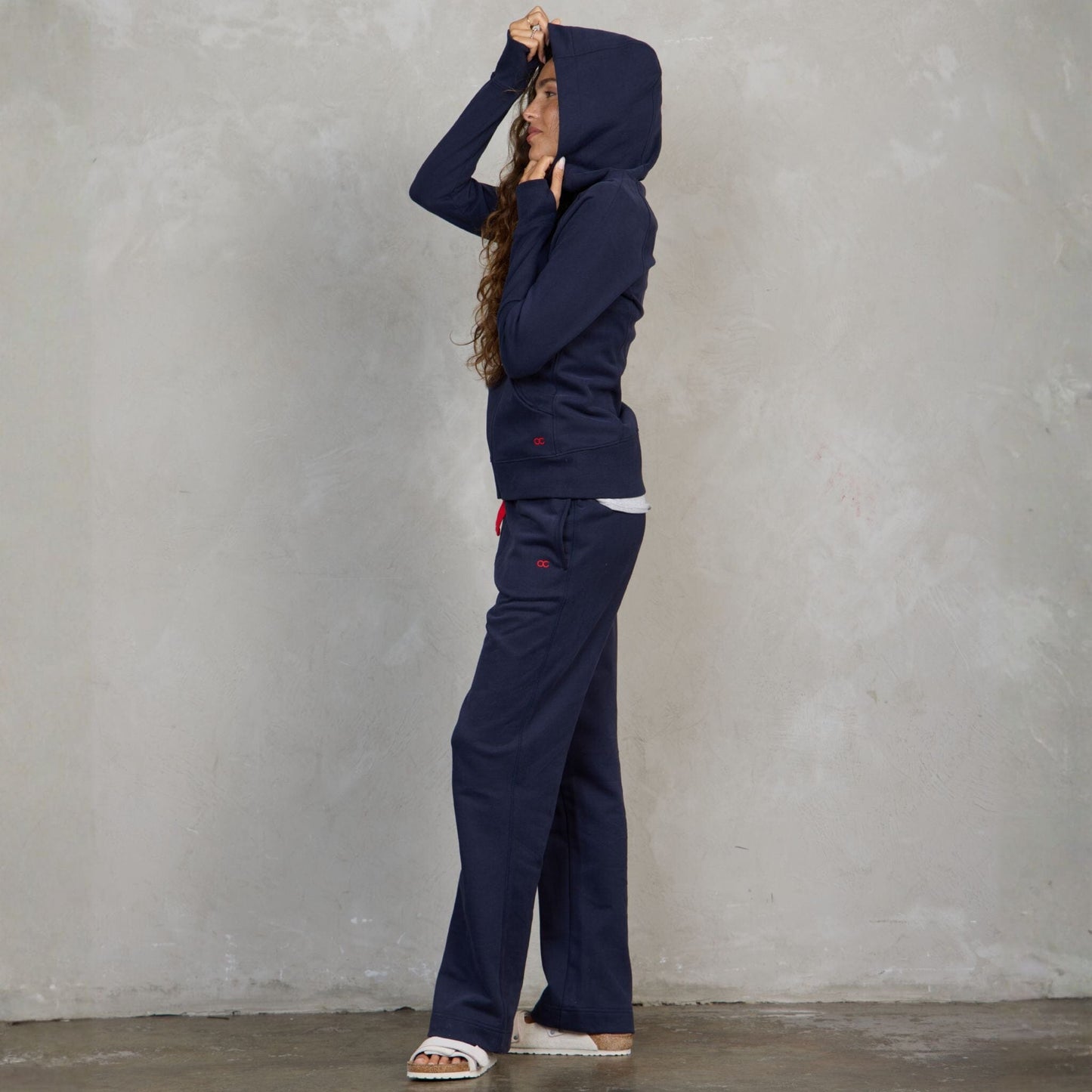 Chloe Organic Cotton Lux Touch Straight Leg Pant Navy pants Organic Crew 