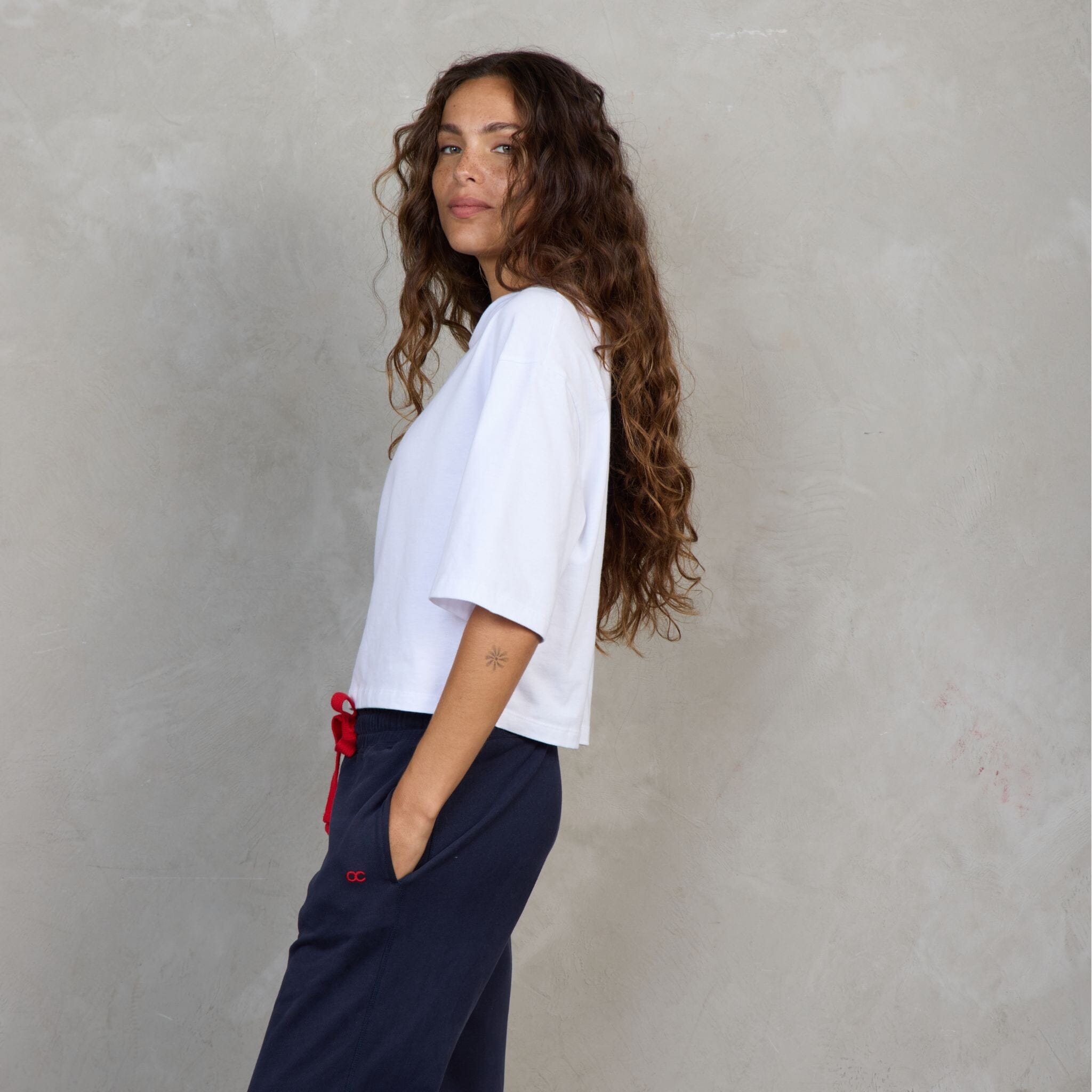 Luna Organic Cotton Cropped Tee White Tee Shirt Organic Crew 