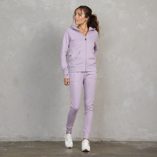 Chloe Organic Cotton Lux Touch Jogger Dusty Rose pants Organic Crew 