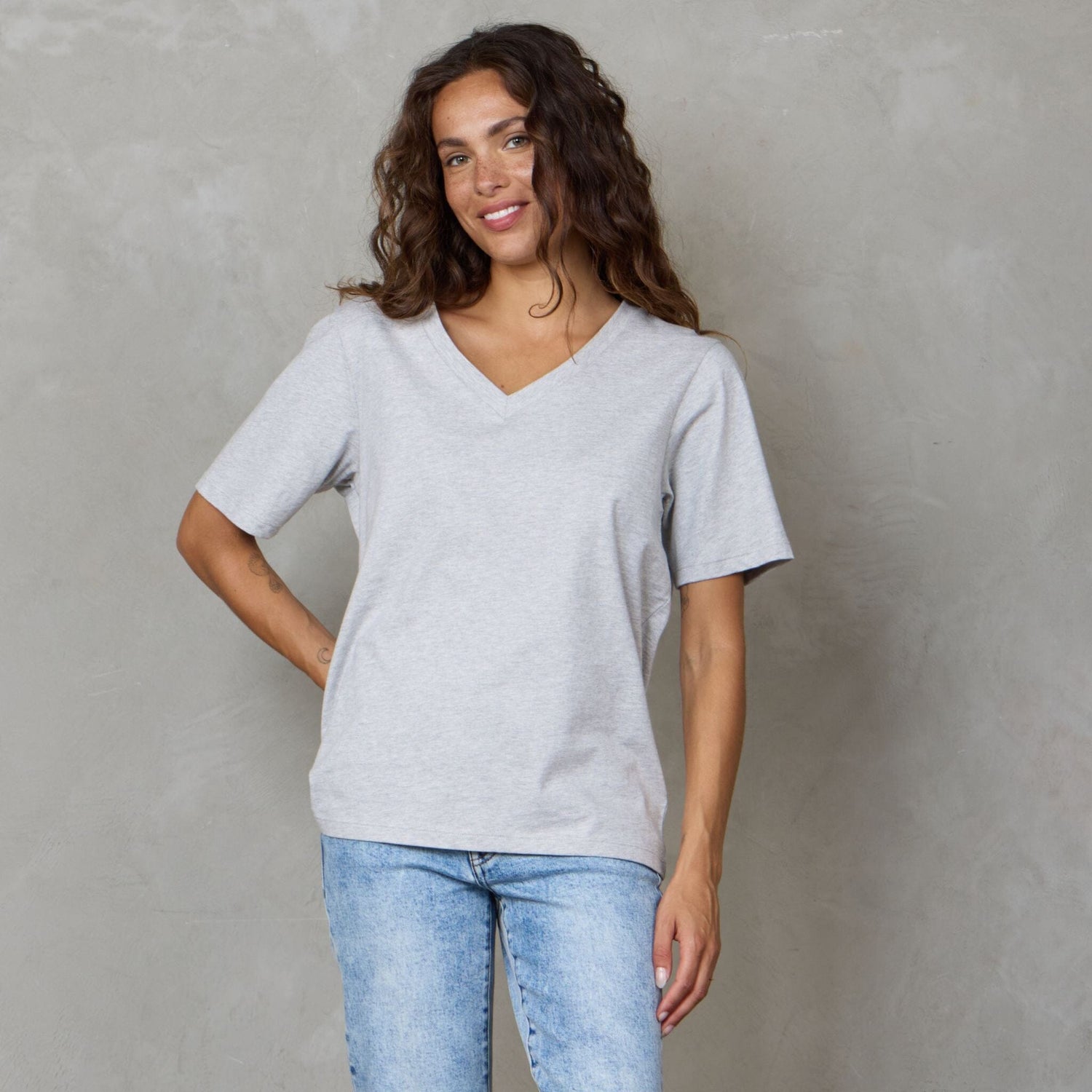 Vie Organic Cotton Tee Grey Tee Shirt Organic Crew 