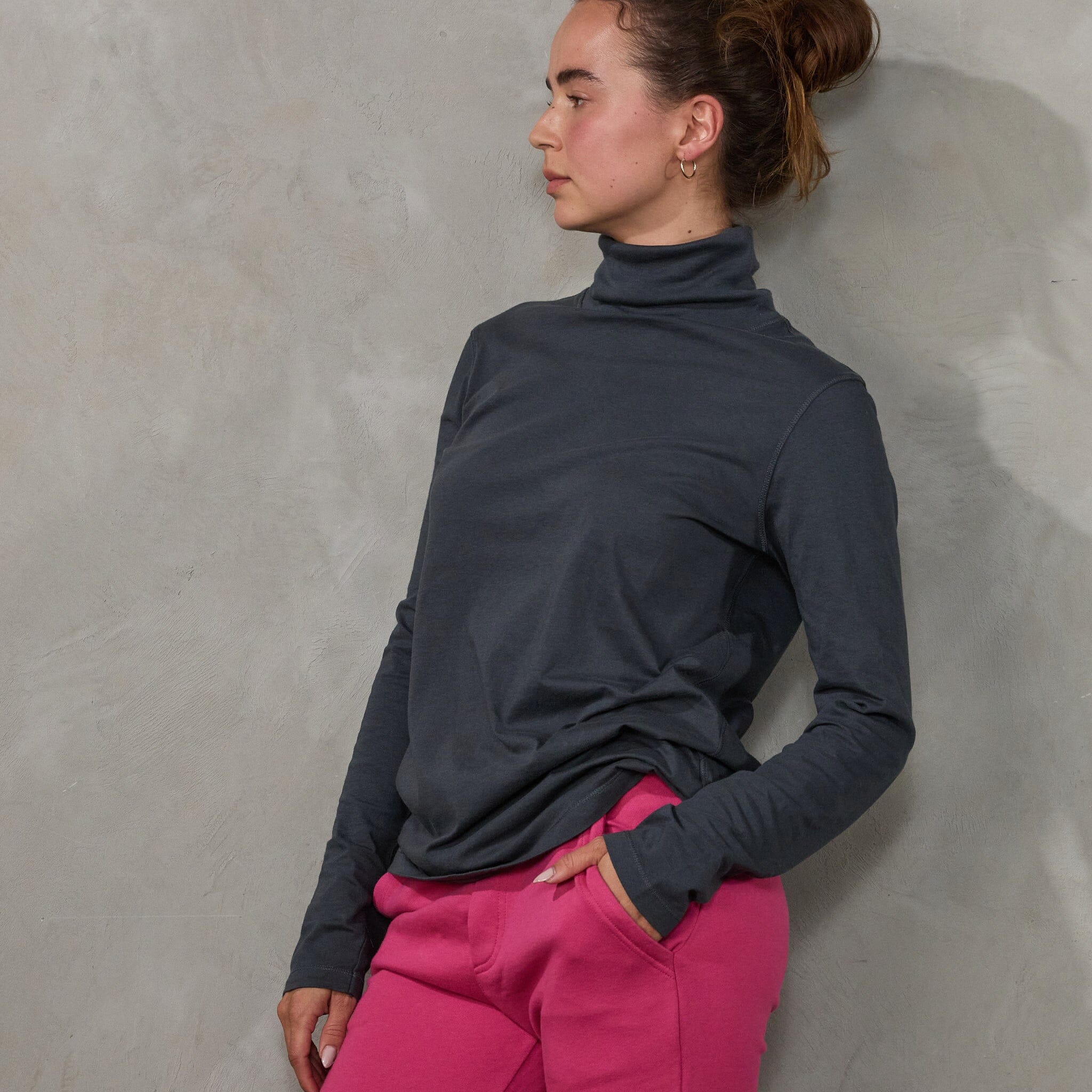 Luna Skivvy Charcoal skivvy Organic Crew 
