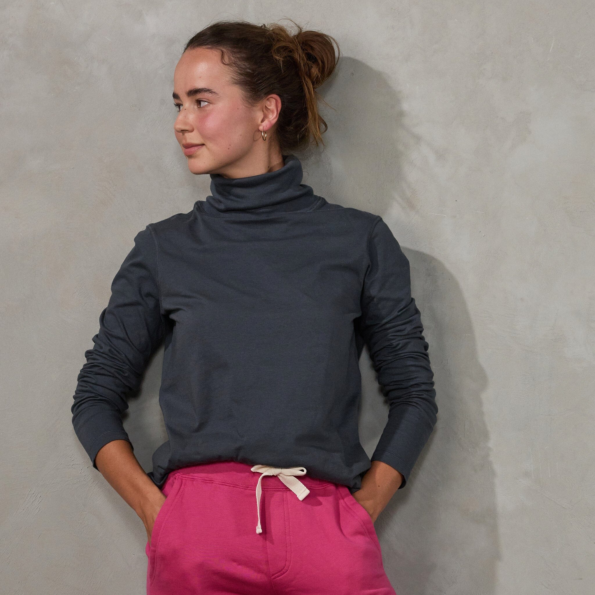 Luna Skivvy Charcoal skivvy Organic Crew 