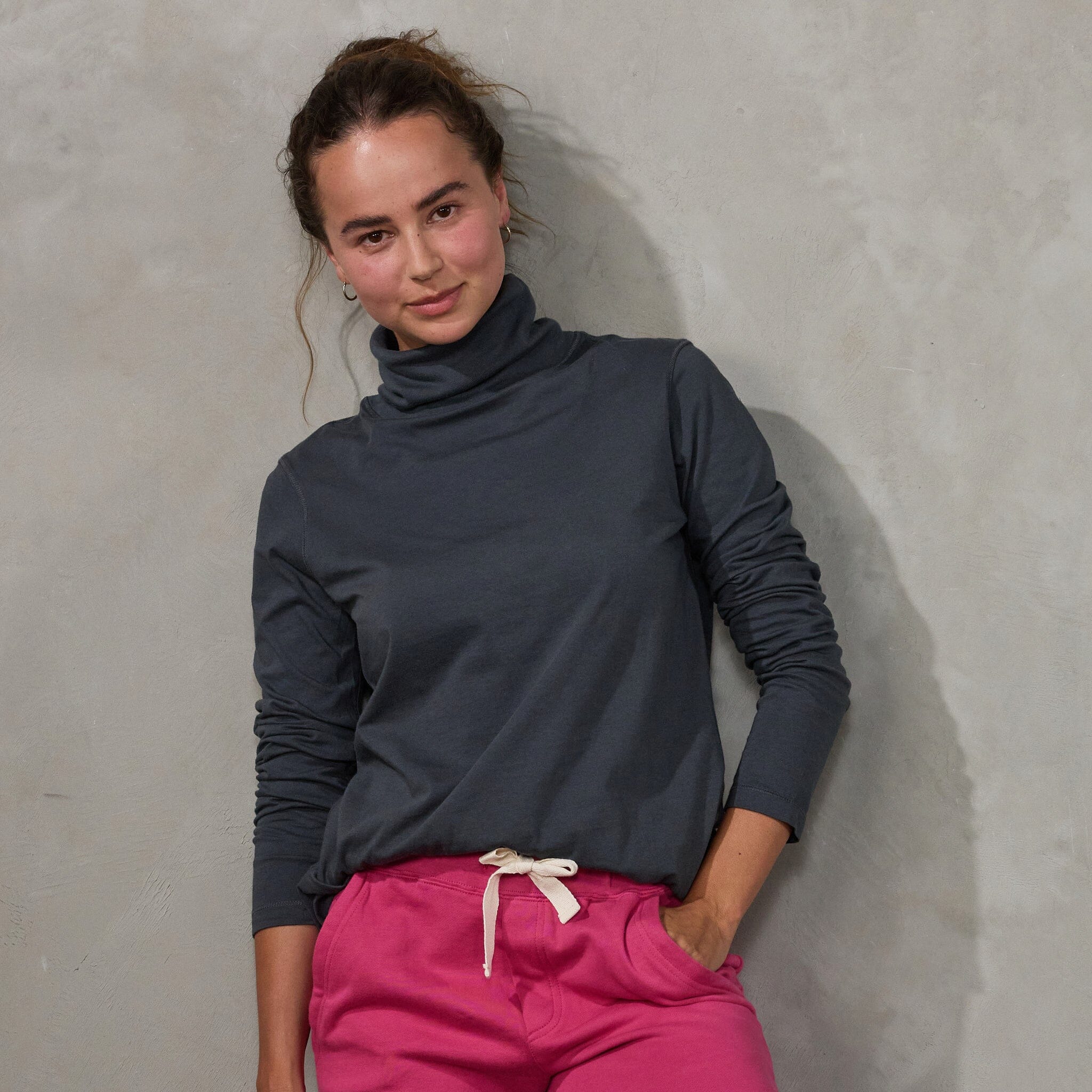Luna Skivvy Charcoal skivvy Organic Crew 