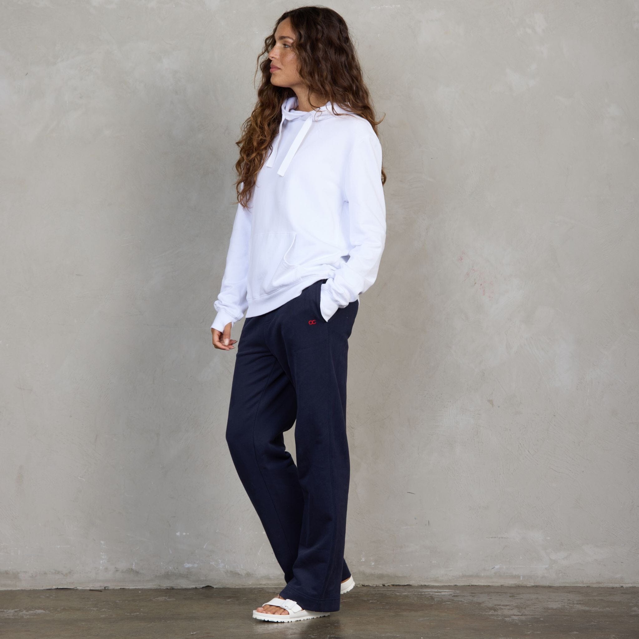 Slouchy Organic Cotton Hoodie White Sweater Organic Crew 