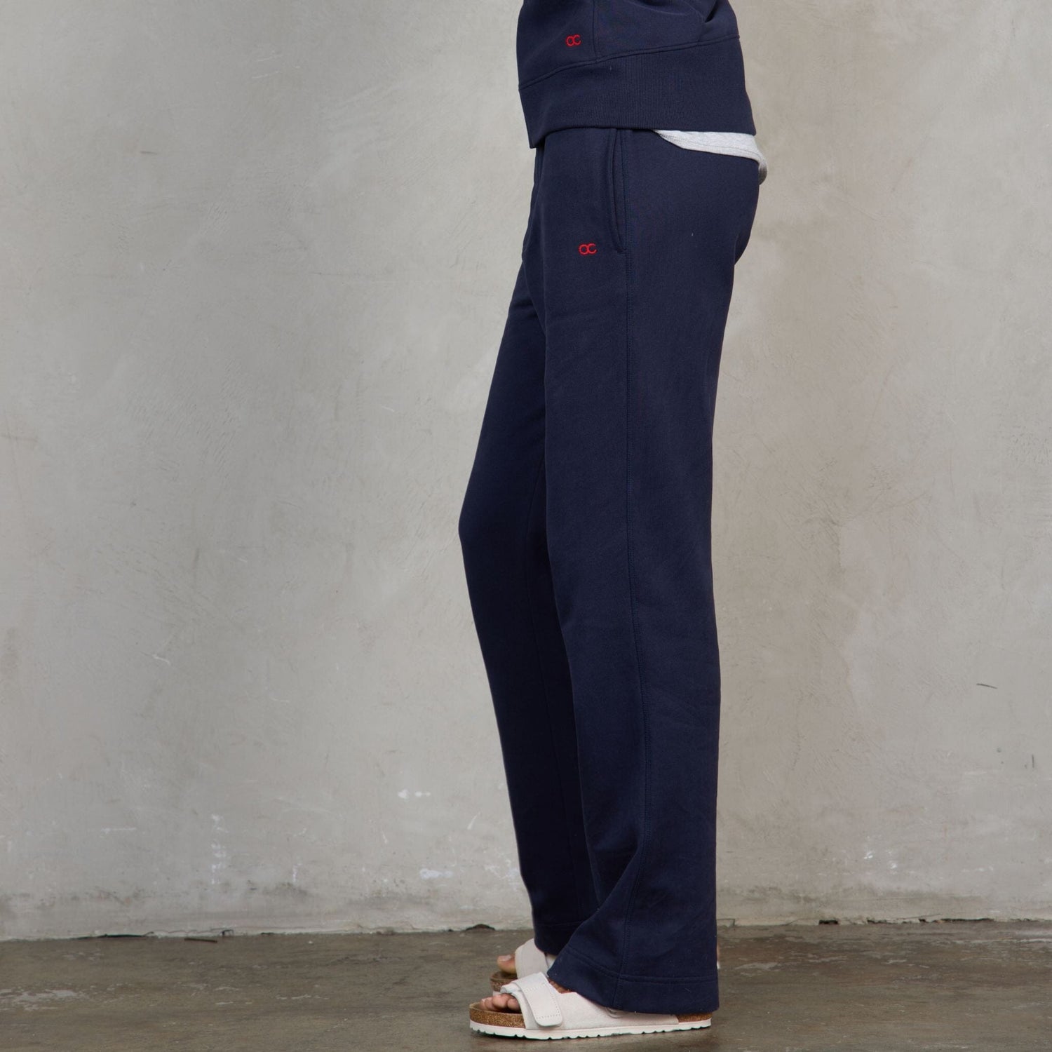 Chloe Organic Cotton Lux Touch Straight Leg Pant Navy pants Organic Crew 