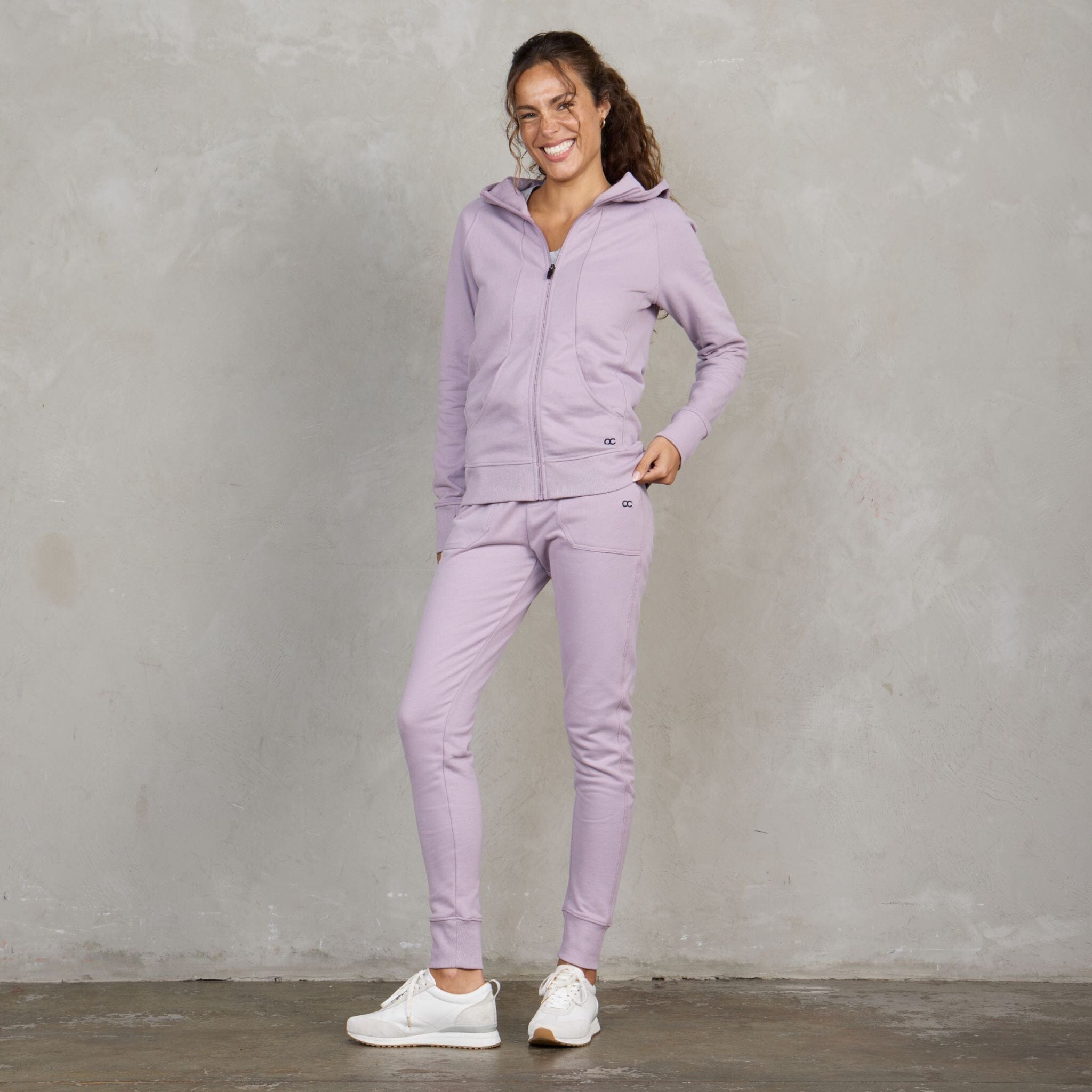 Chloe Organic Cotton Lux Touch Jogger Dusty Rose pants Organic Crew 