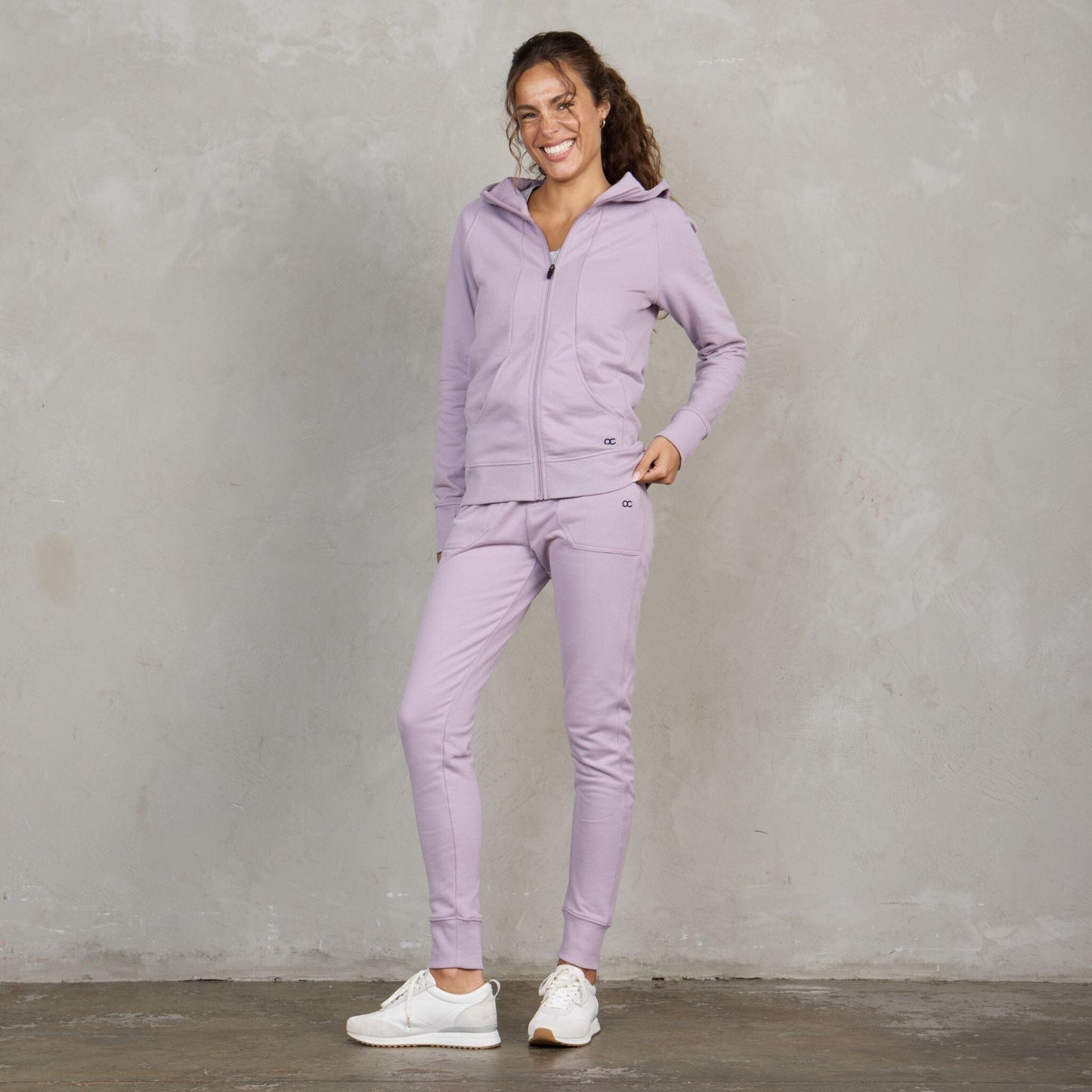 Chloe Organic Cotton Lux Touch Jogger Dusty Rose pants Organic Crew 