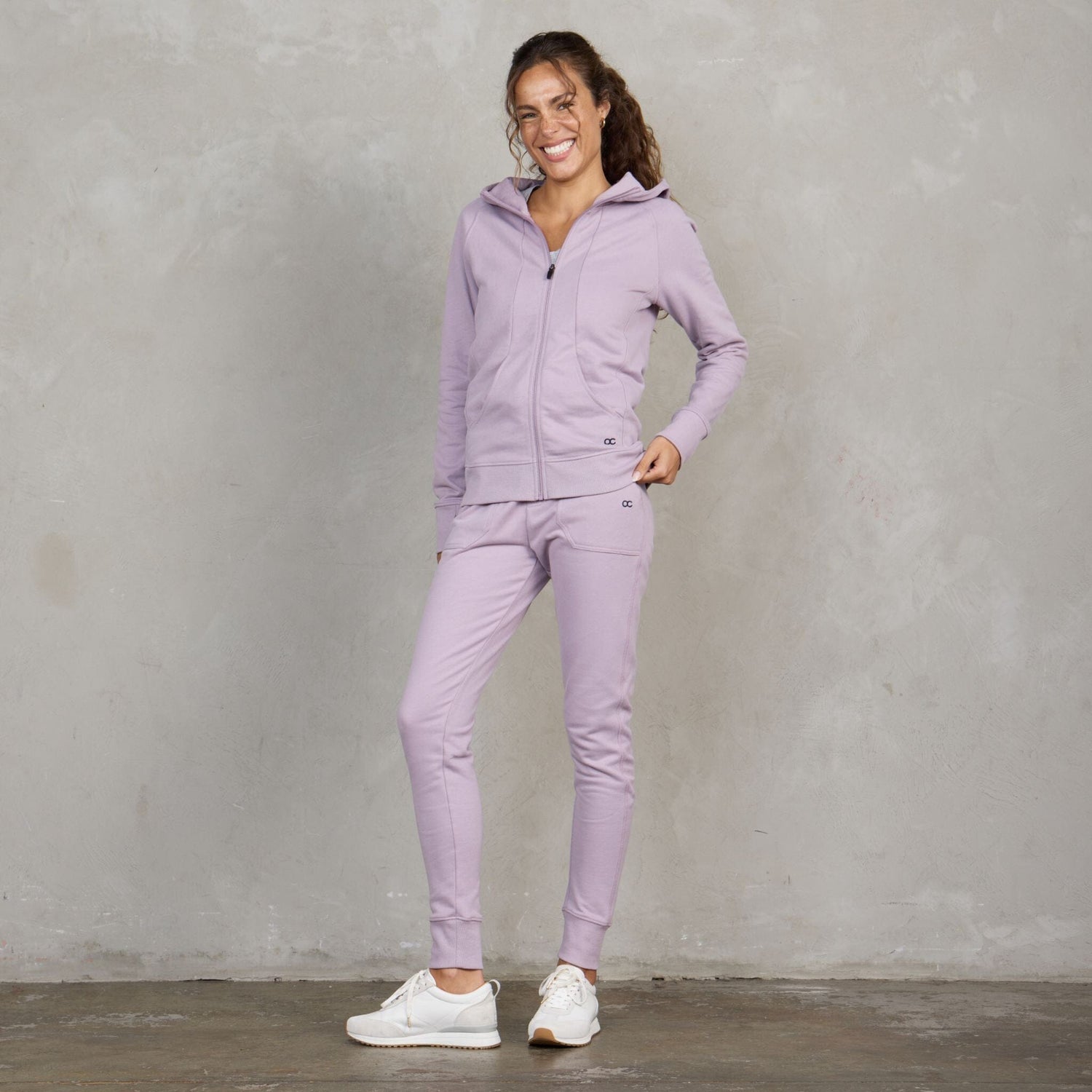 Chloe Organic Cotton Lux Touch Jogger Dusty Rose pants Organic Crew 