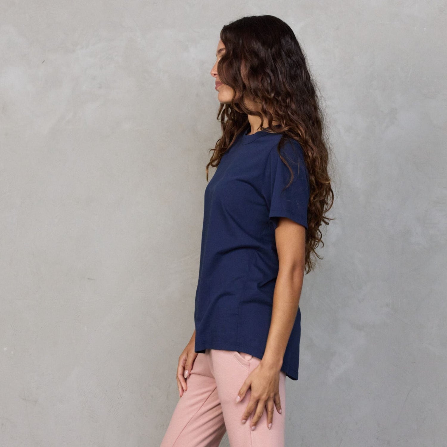 Boyfriend Tee Navy Tee Shirt Organic Crew 