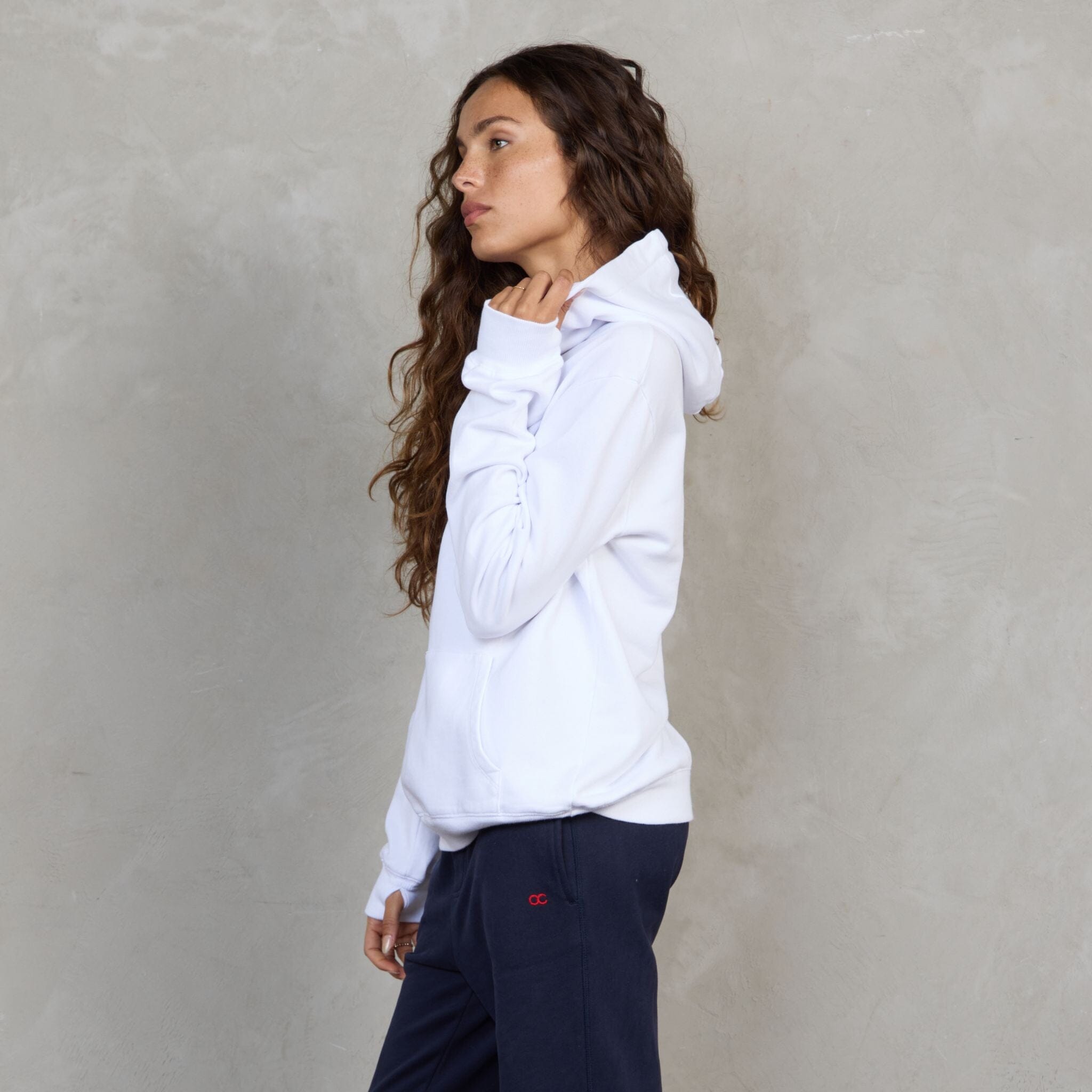 Slouchy Organic Cotton Hoodie White Sweater Organic Crew 