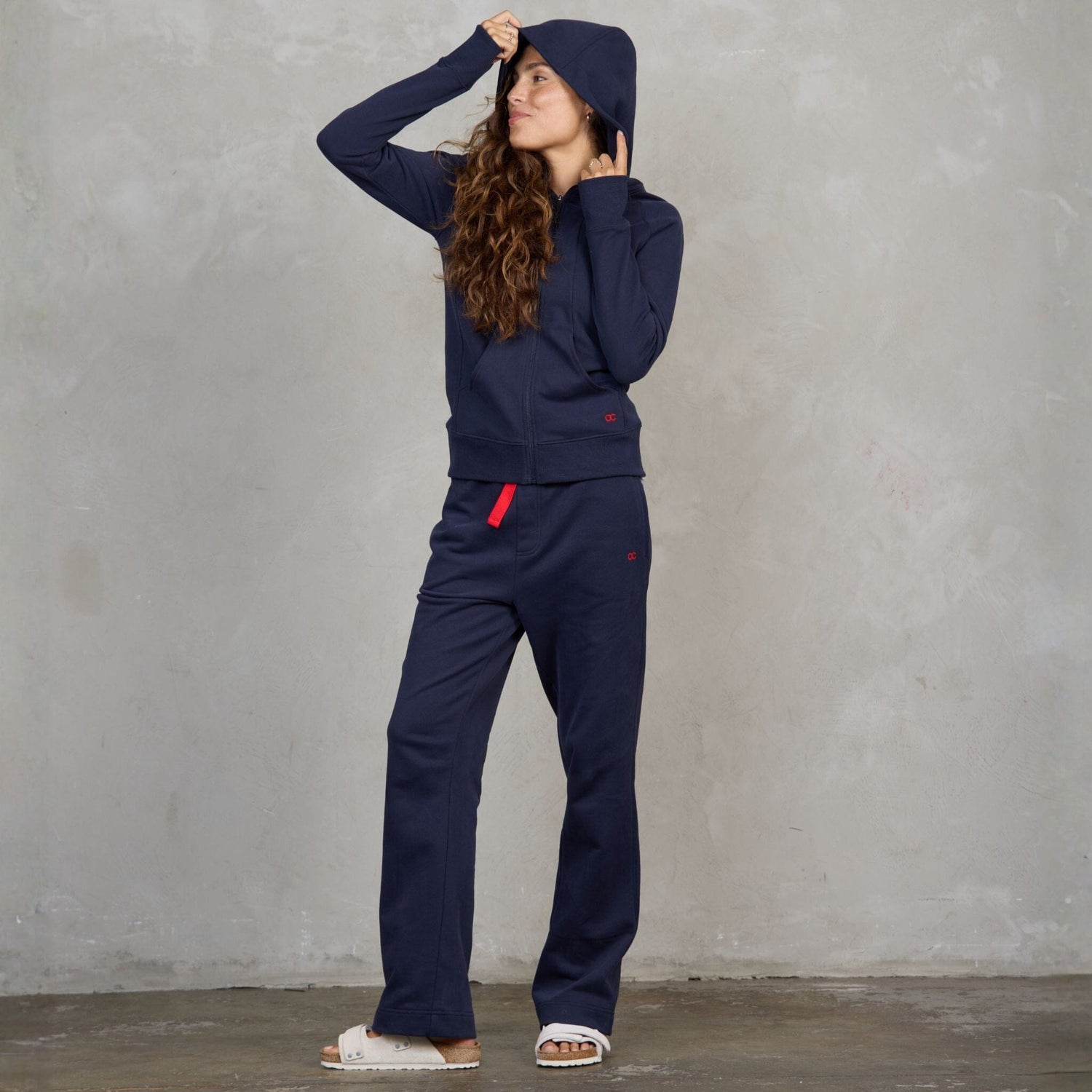 Chloe Organic Cotton Lux Touch Straight Leg Pant Navy pants Organic Crew 