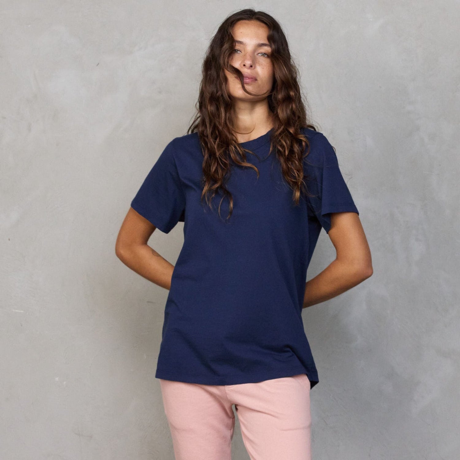 Boyfriend Tee Navy Tee Shirt Organic Crew 