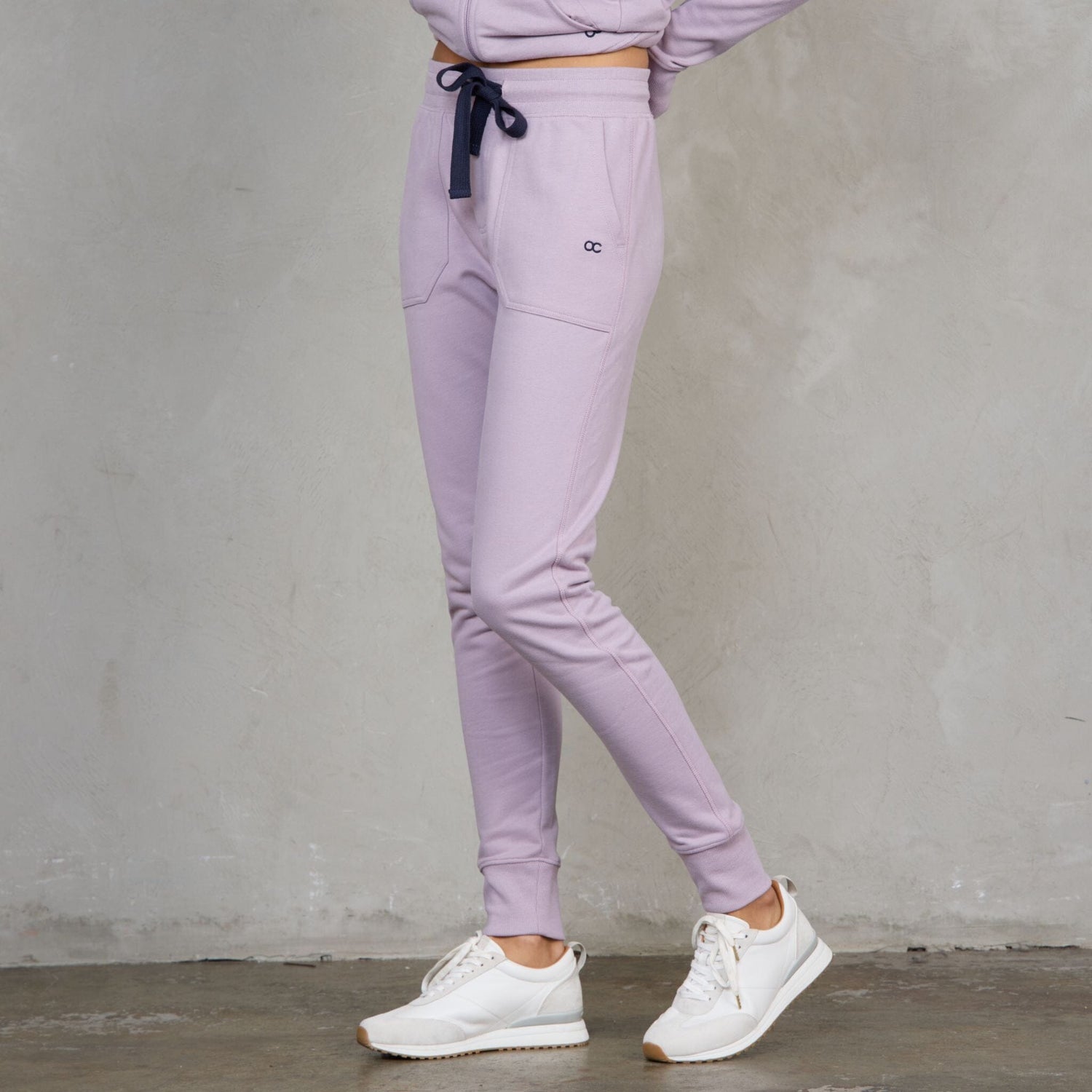 Chloe Organic Cotton Lux Touch Jogger Dusty Rose pants Organic Crew 