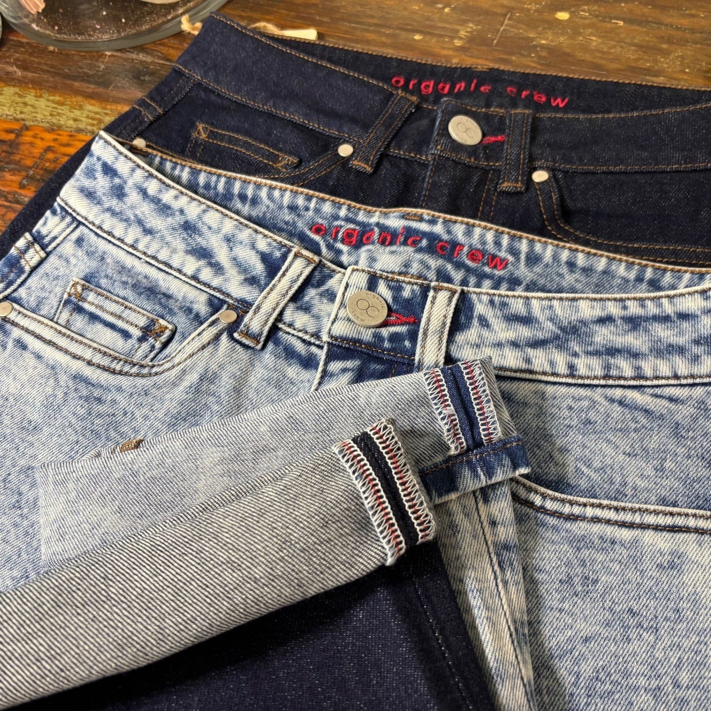 Snow Wash Teddy Jean pants Organic Crew 