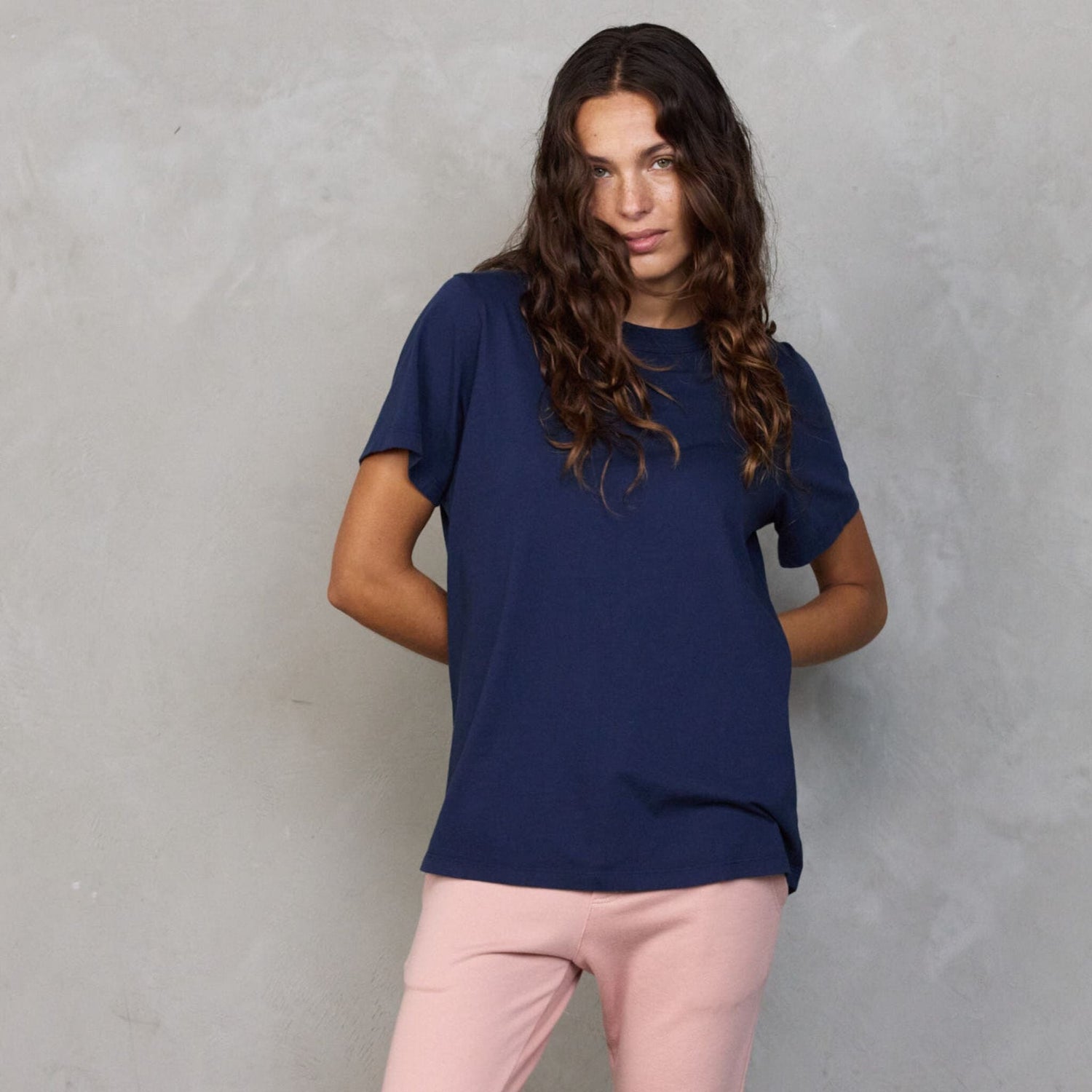 Boyfriend Tee Navy Tee Shirt Organic Crew 