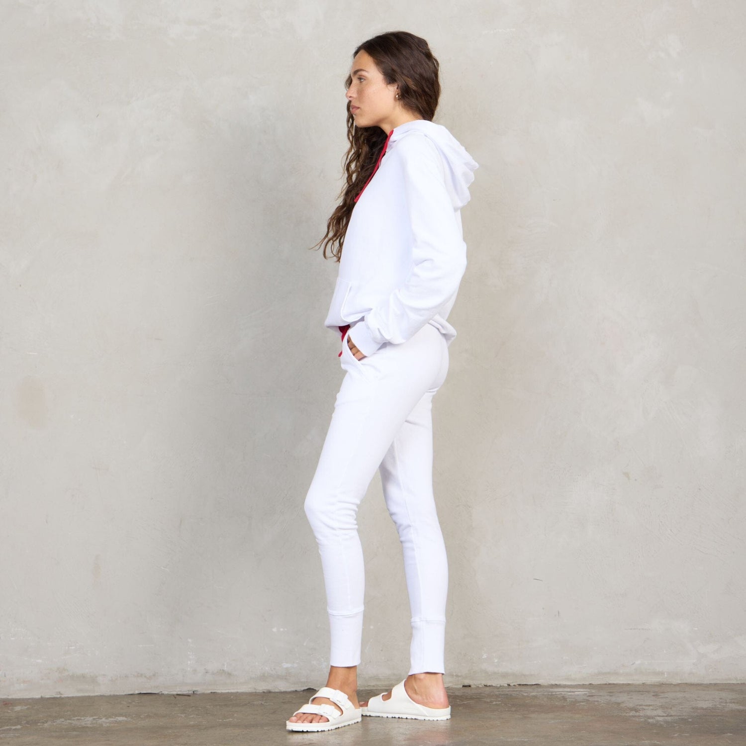 Crew Pant Organic Cotton White with Red Contrast pants Organic Crew 