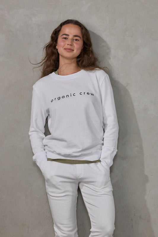 Boyfriend Sweater White OC Sweater Organic Crew 